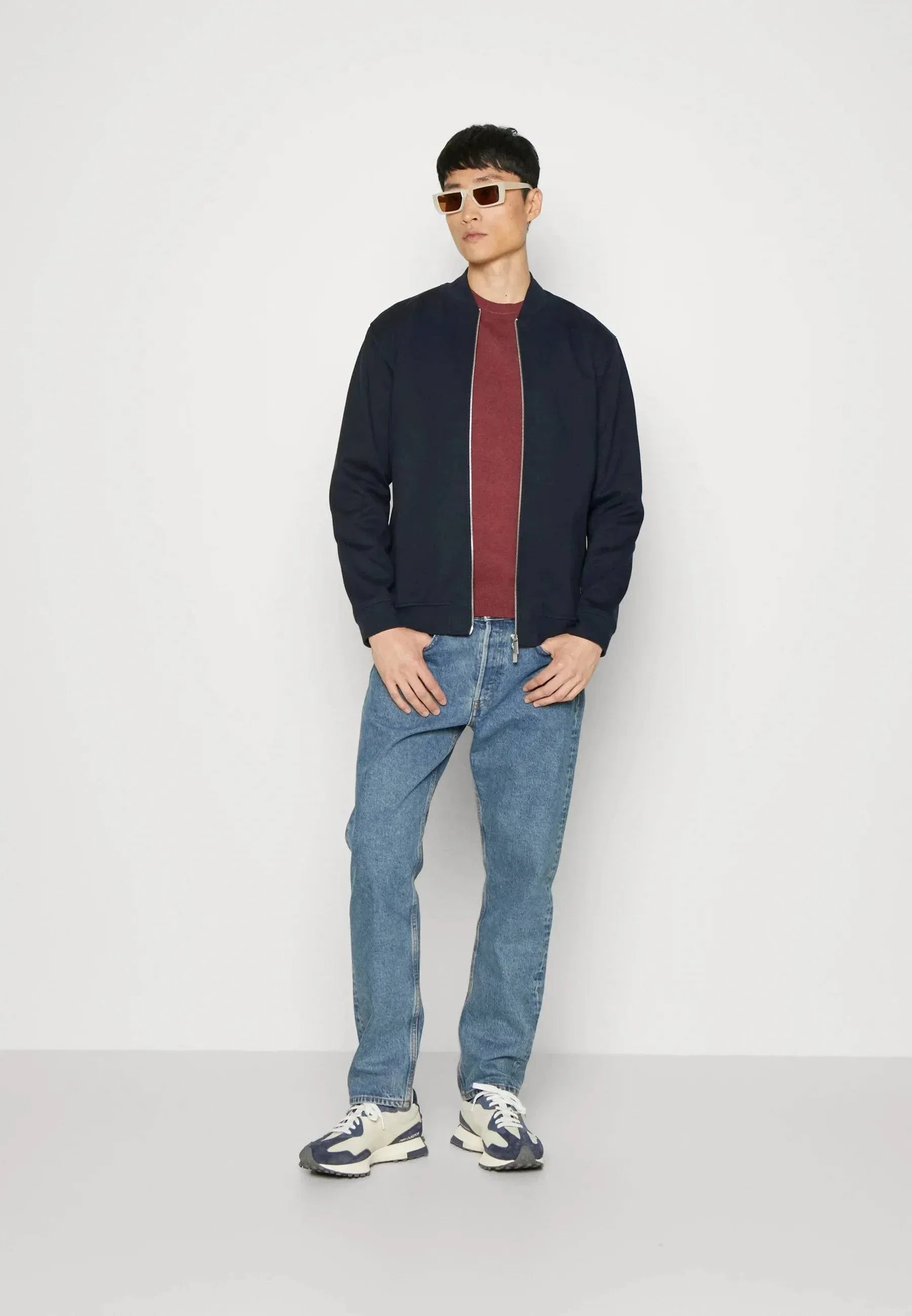 Selected Homme Bomber In Navy - Image 3