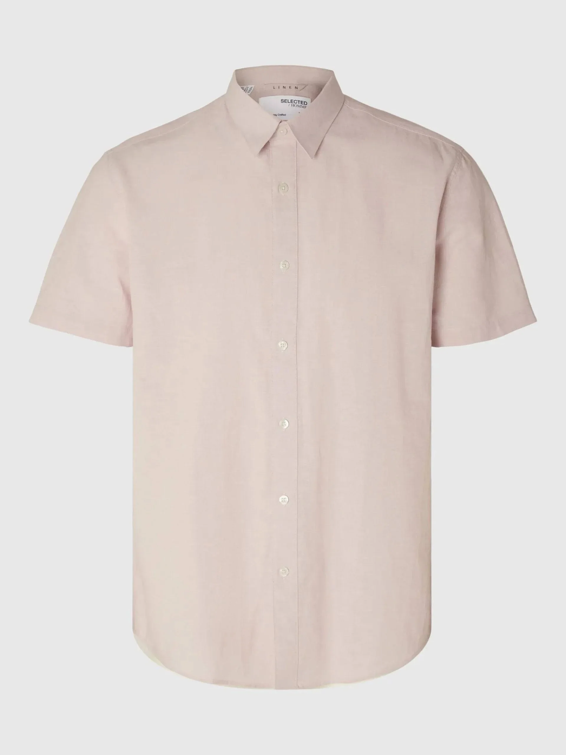Selected Homme Classic Linen SS Shirt Cameo Rose - Image 3