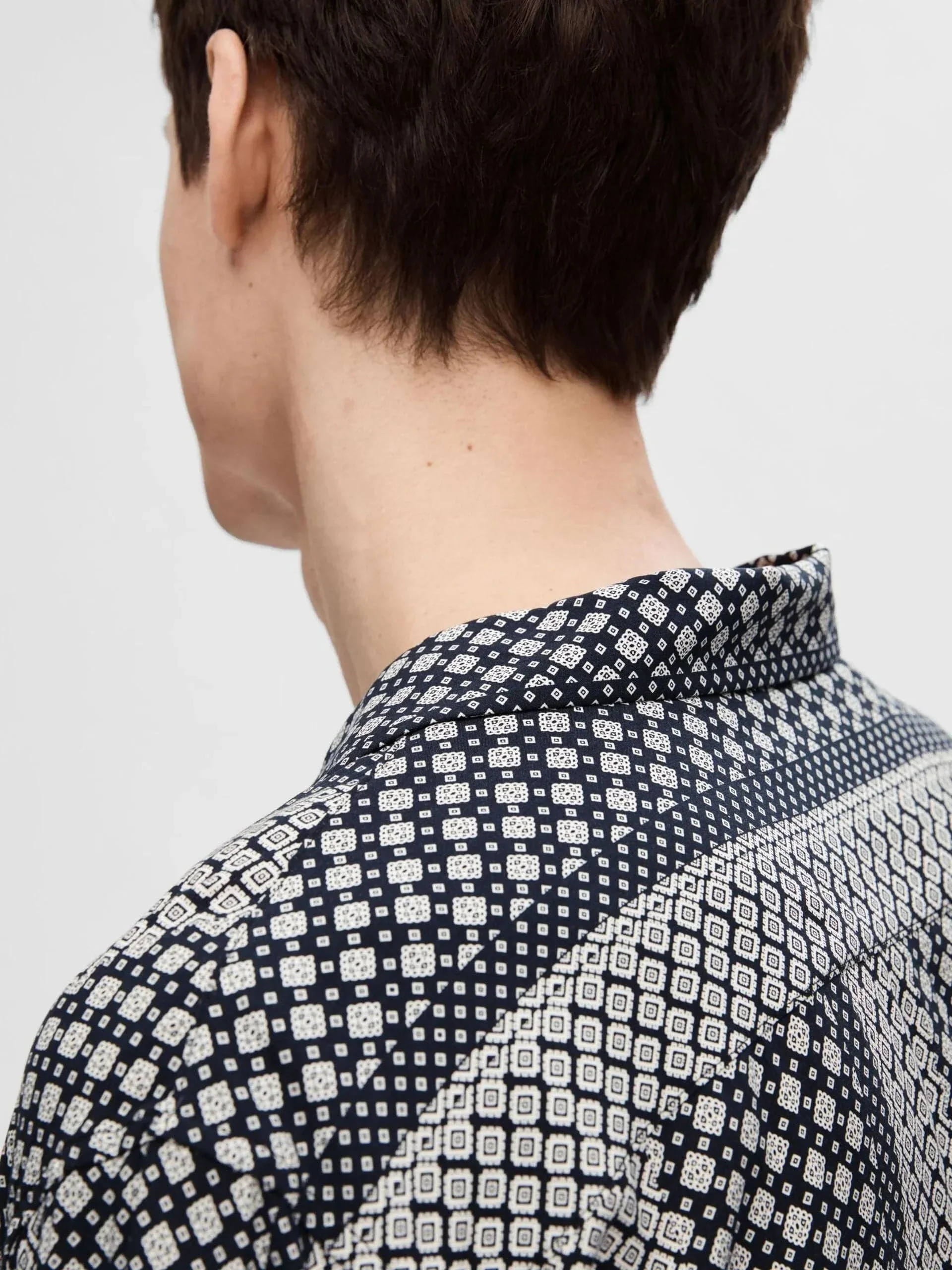 Selected Homme Vero Shirt In AOP Sky Captain - Image 3