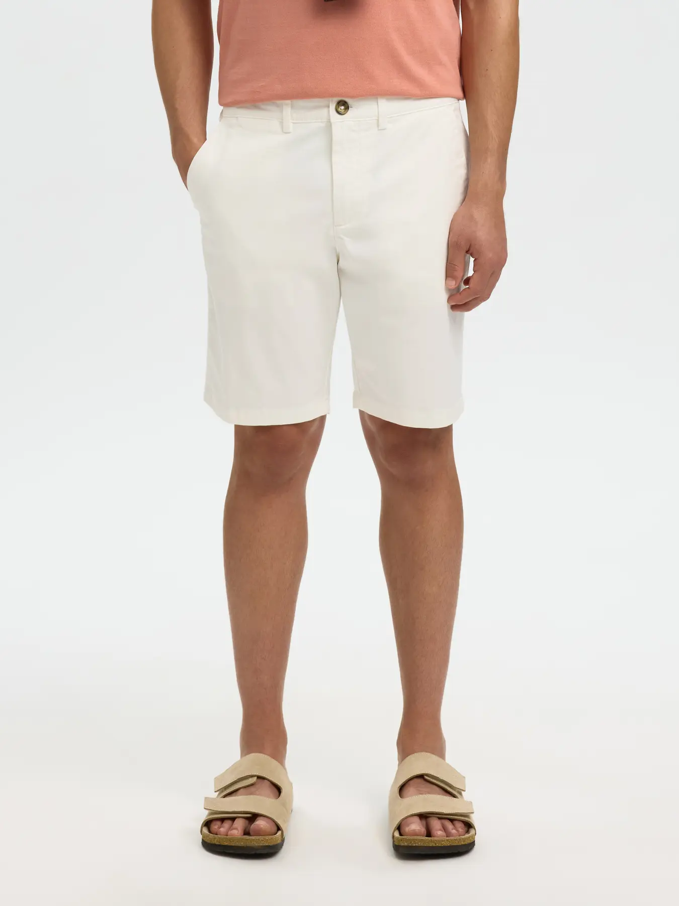 Selected Slim-Miles Flex Chino Shorts White - Image 2