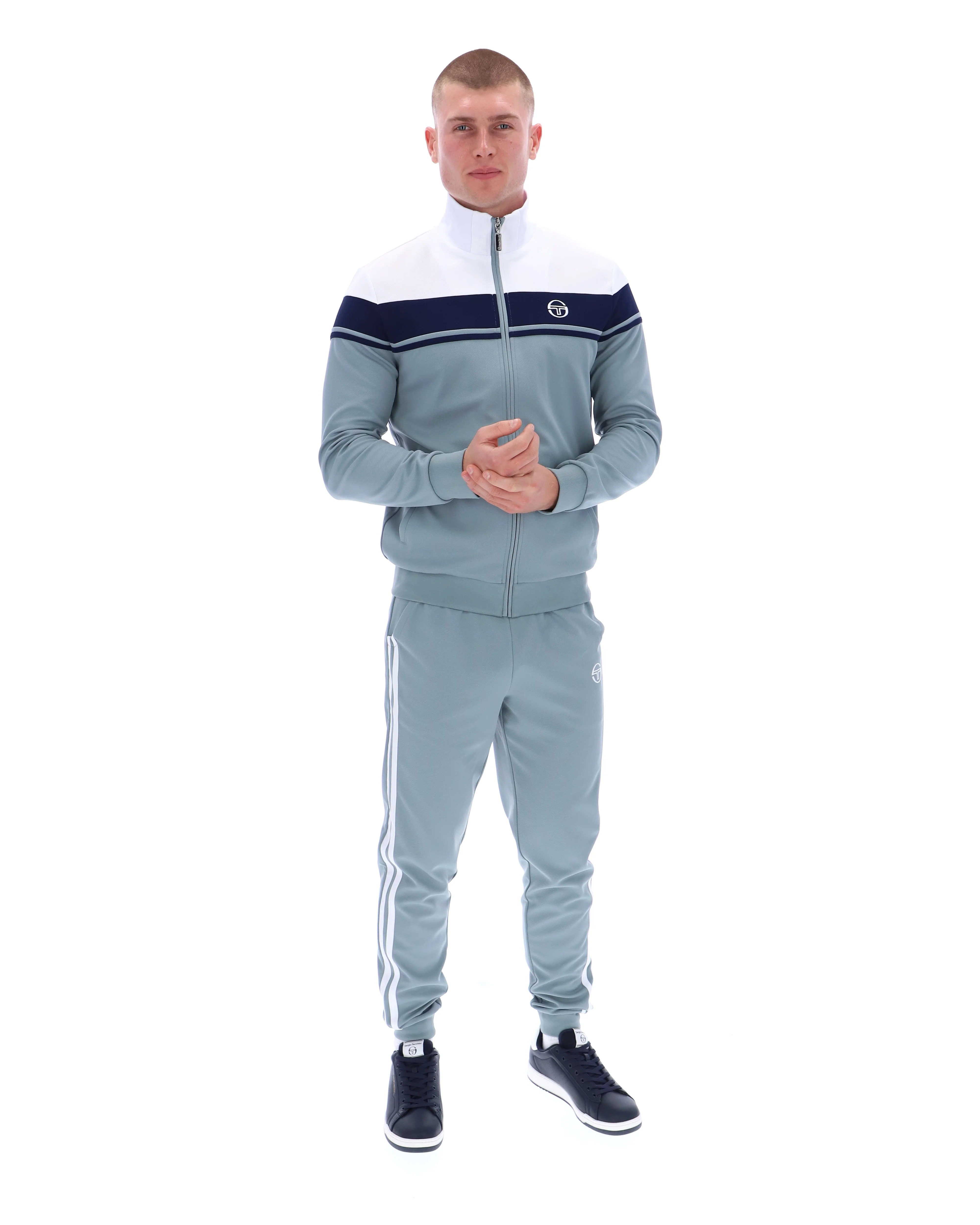 Sergio Tacchini Damarindo Track Top White/Navy/Lead - Image 3
