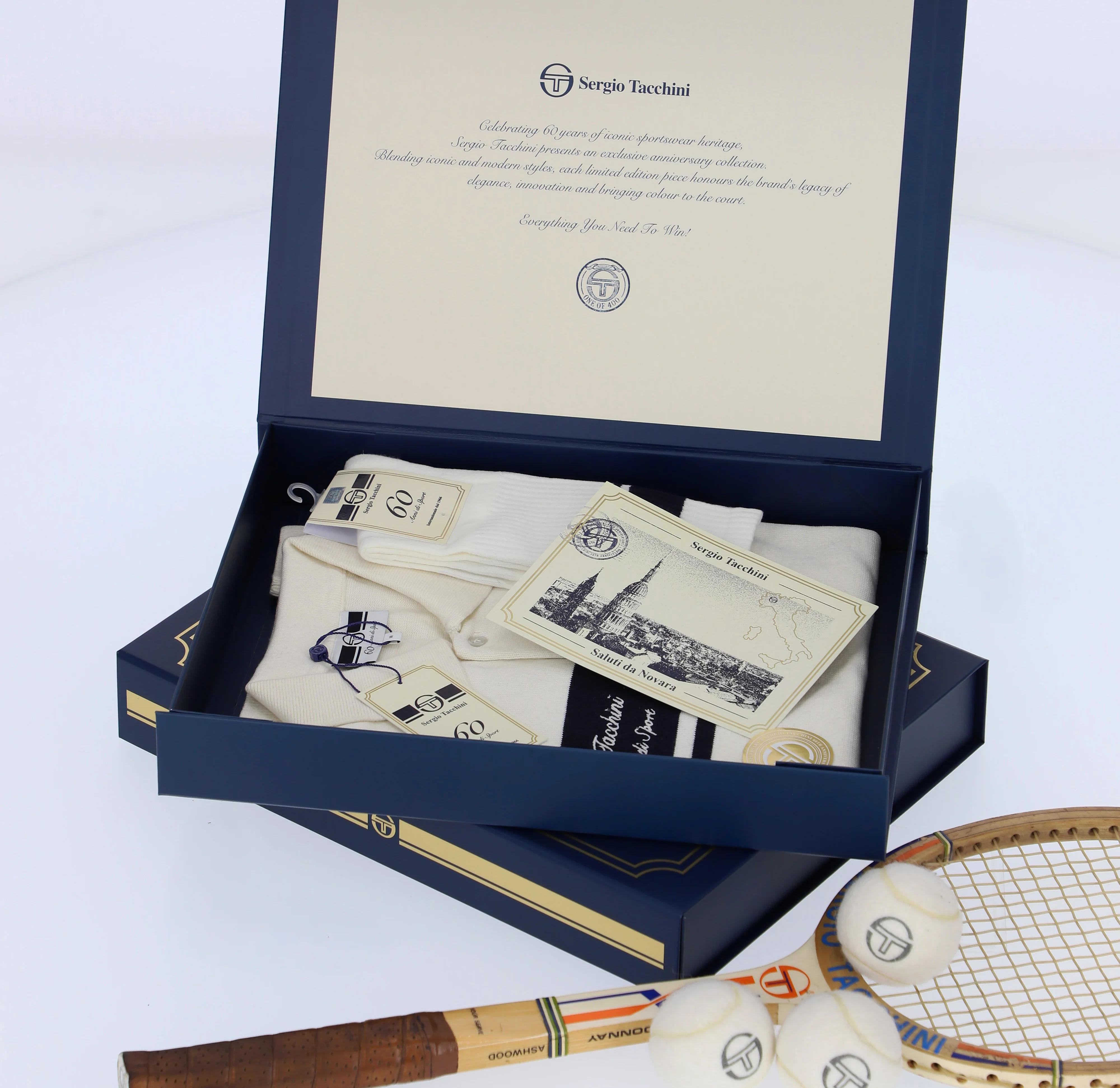 Sergio Tacchini 60th Anniversary Youngline Polo Gardenia/Maritime Blue