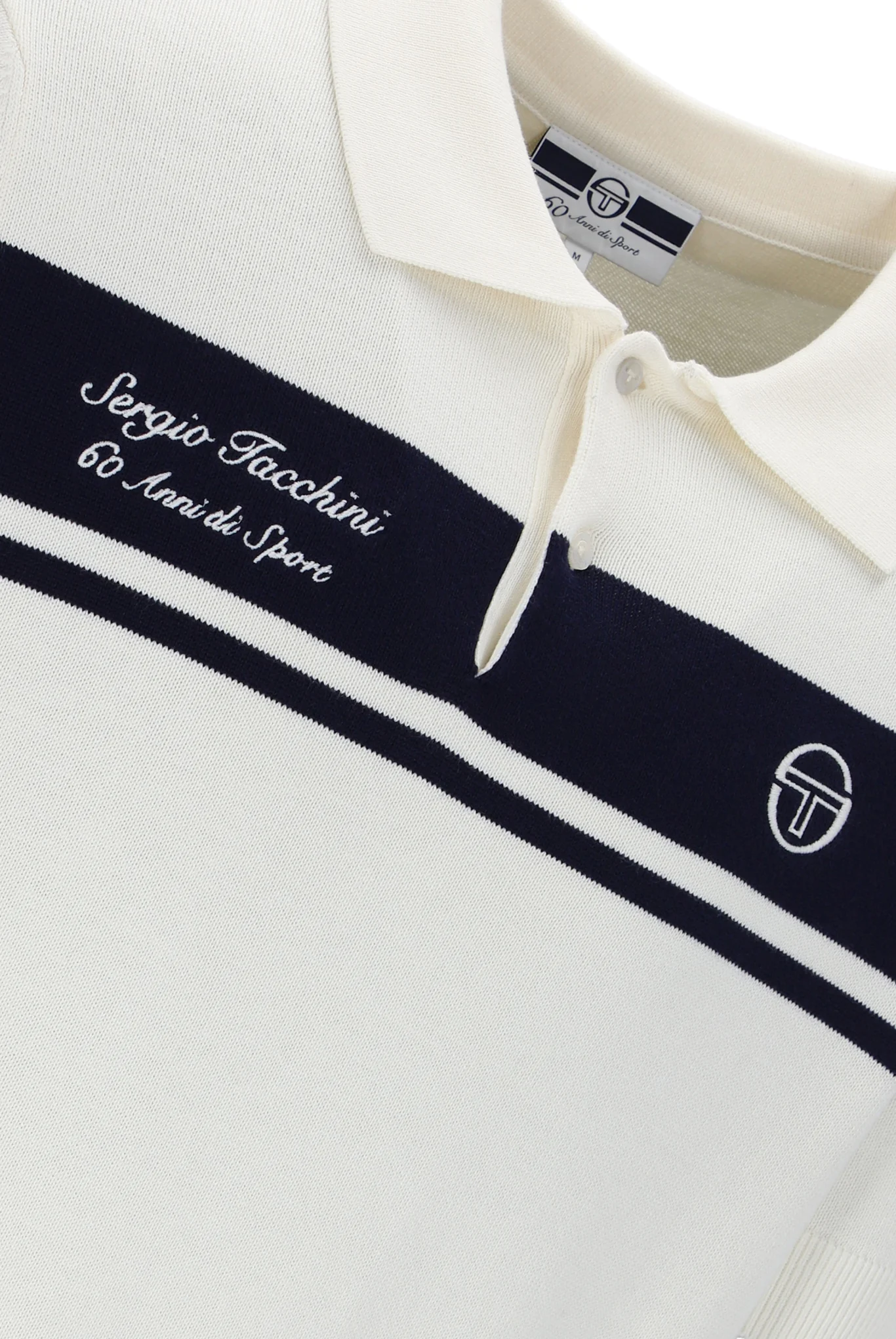 Sergio Tacchini 60th Anniversary Youngline Polo Gardenia/Maritime Blue - Image 4