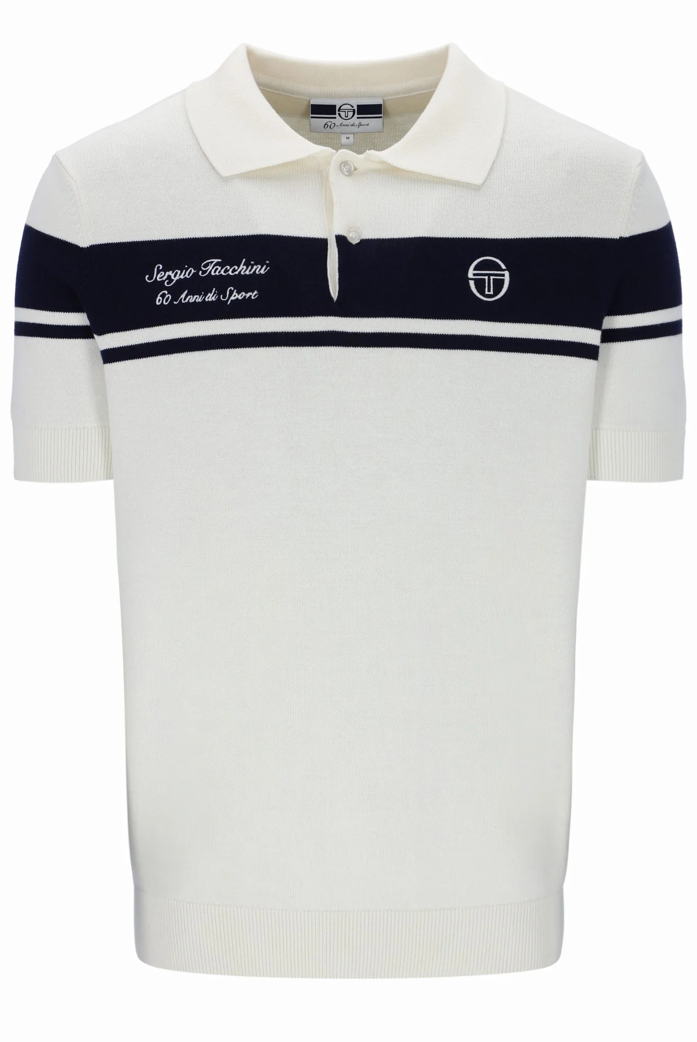 Sergio Tacchini 60th Anniversary Youngline Polo Gardenia/Maritime Blue - Image 6