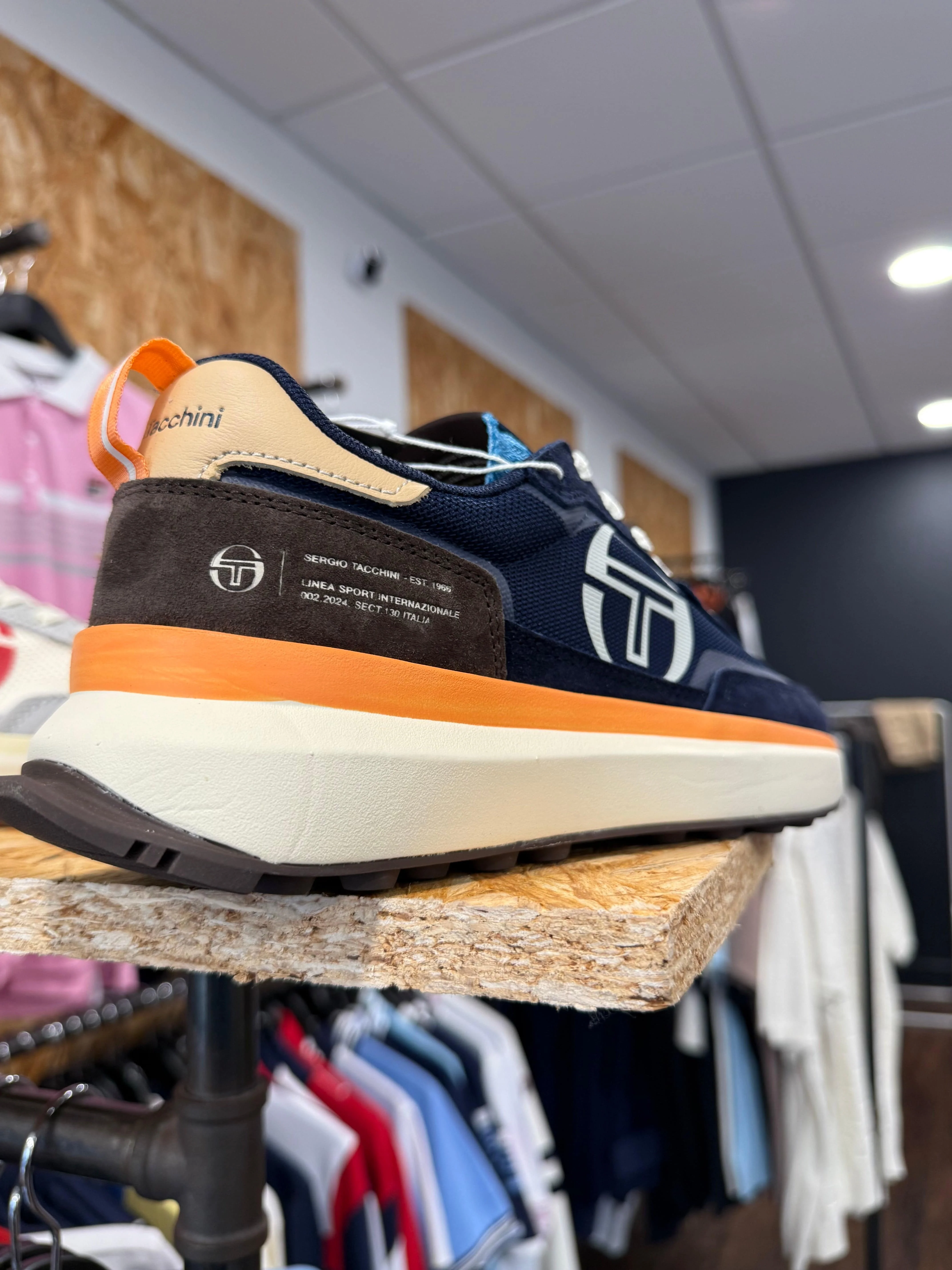 Sergio Tacchini 70's Racer Maritime Blue/Tofu/Canyon Sunset - Image 3