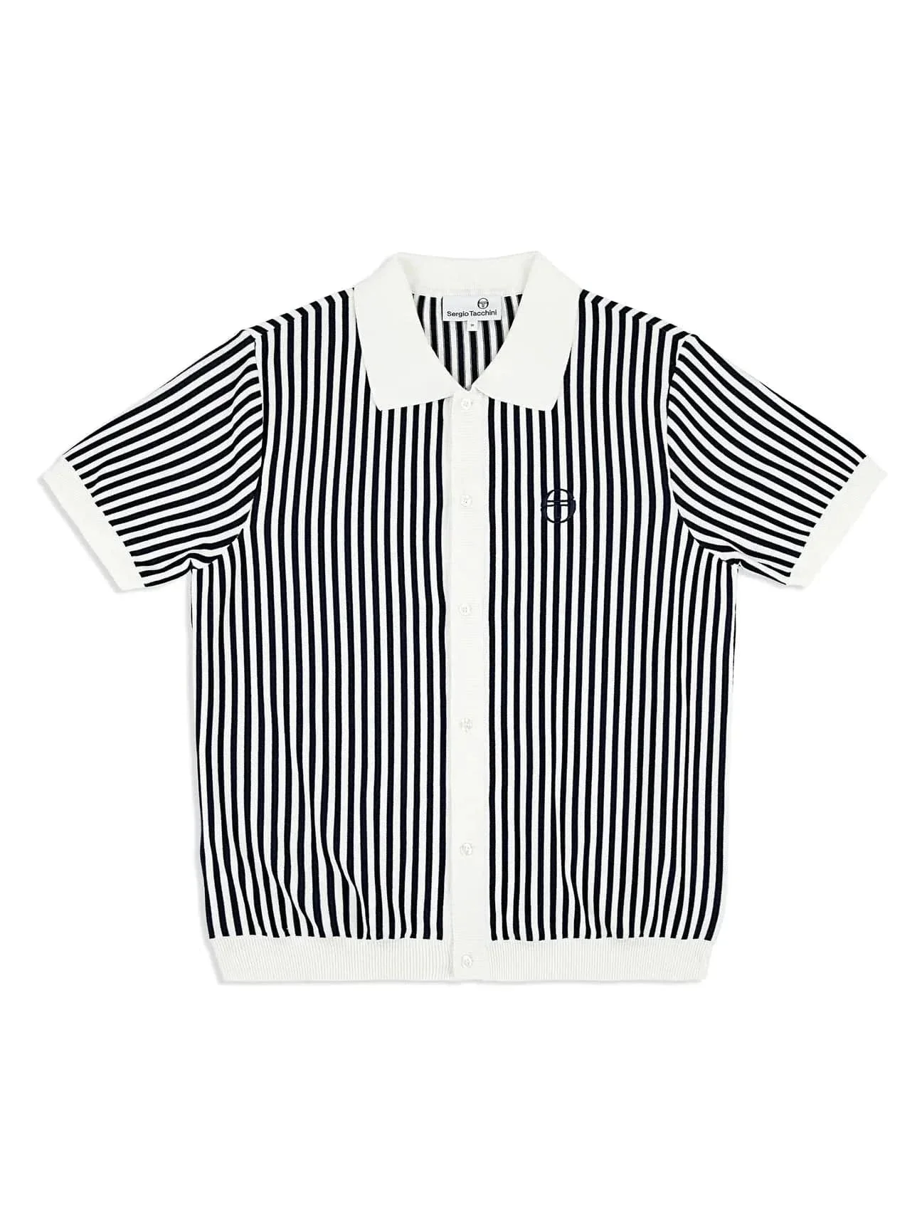 Sergio Tacchini Abramo Knit Polo Shirt In Pearled Ivory/ Maritime Blue - Image 3
