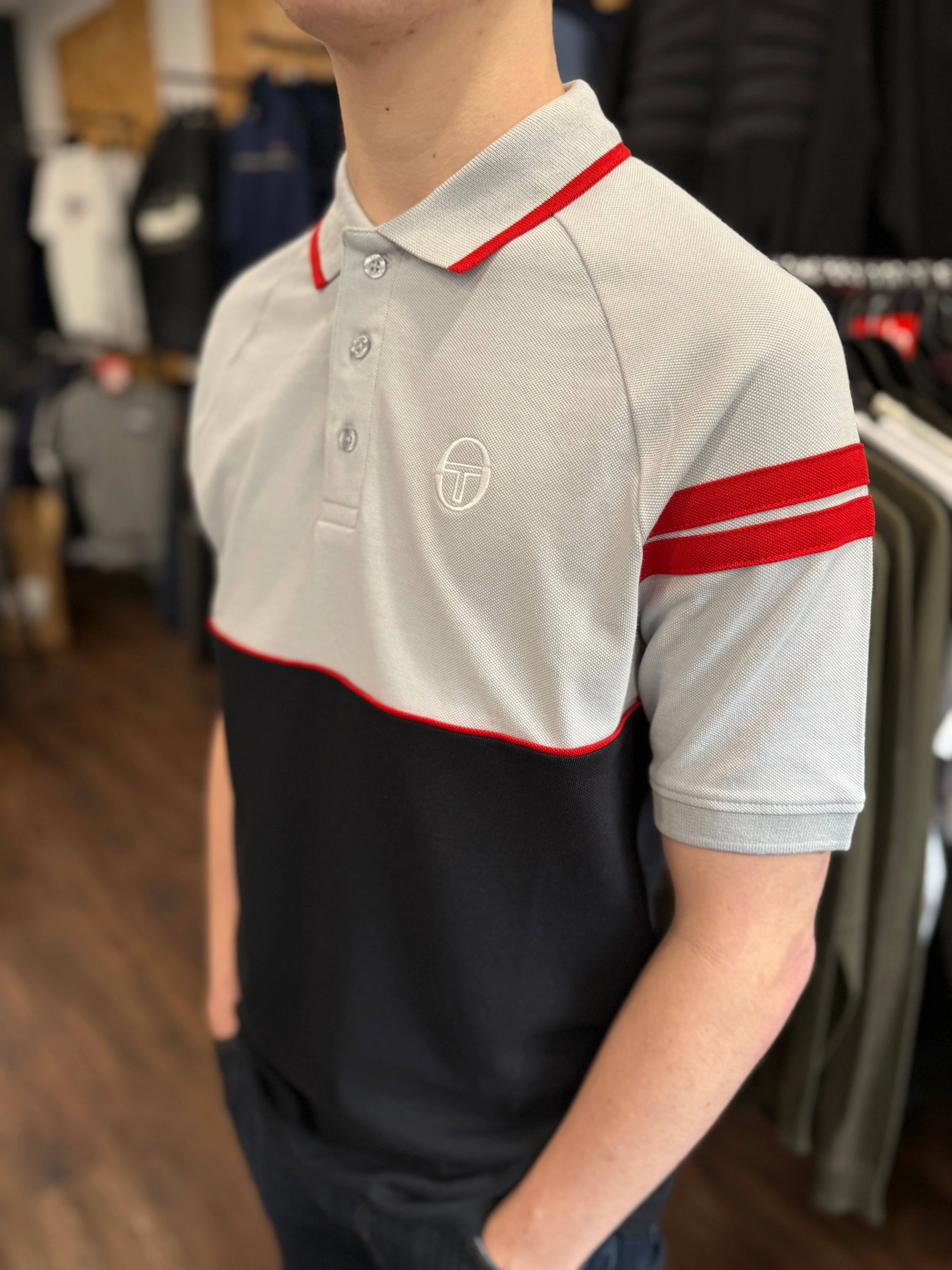 Sergio Tacchini Cambio Polo High Rise/Black/Adrenaline Rush