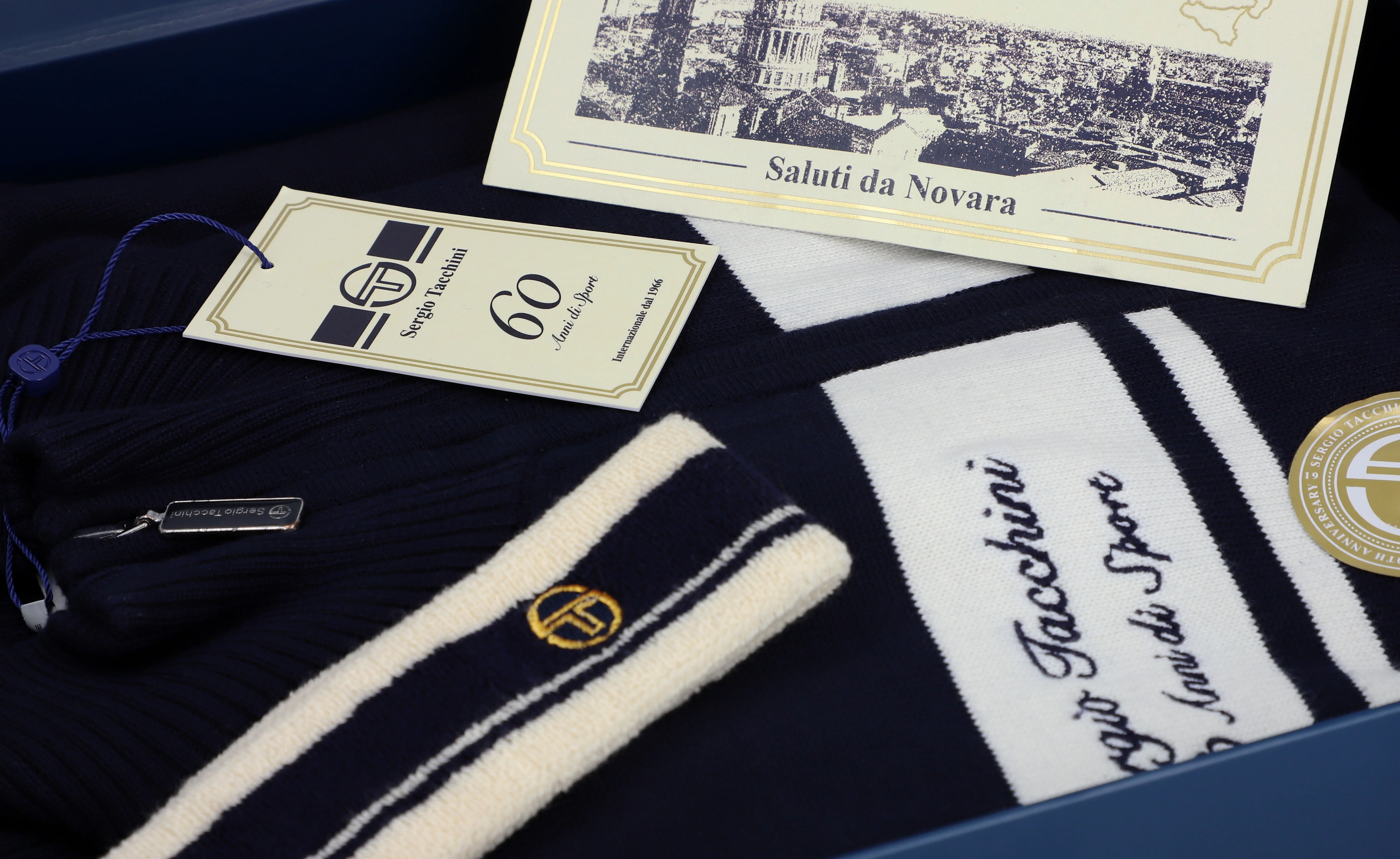 Sergio Tacchini 60th Anniversary Capomasters Track Top Maritime Blue/Gardenia - Image 2