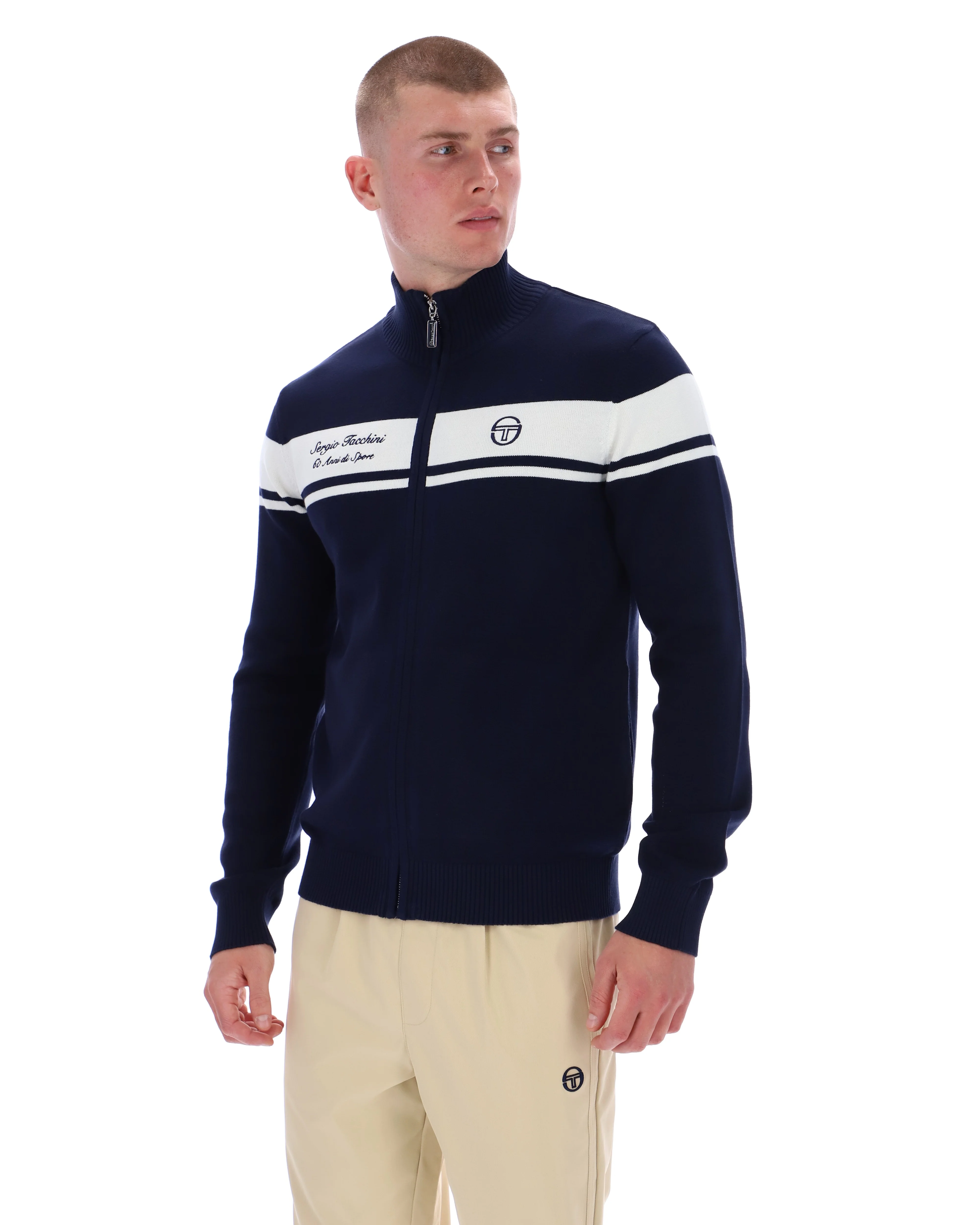 Sergio Tacchini 60th Anniversary Capomasters Track Top Maritime Blue/Gardenia - Image 5