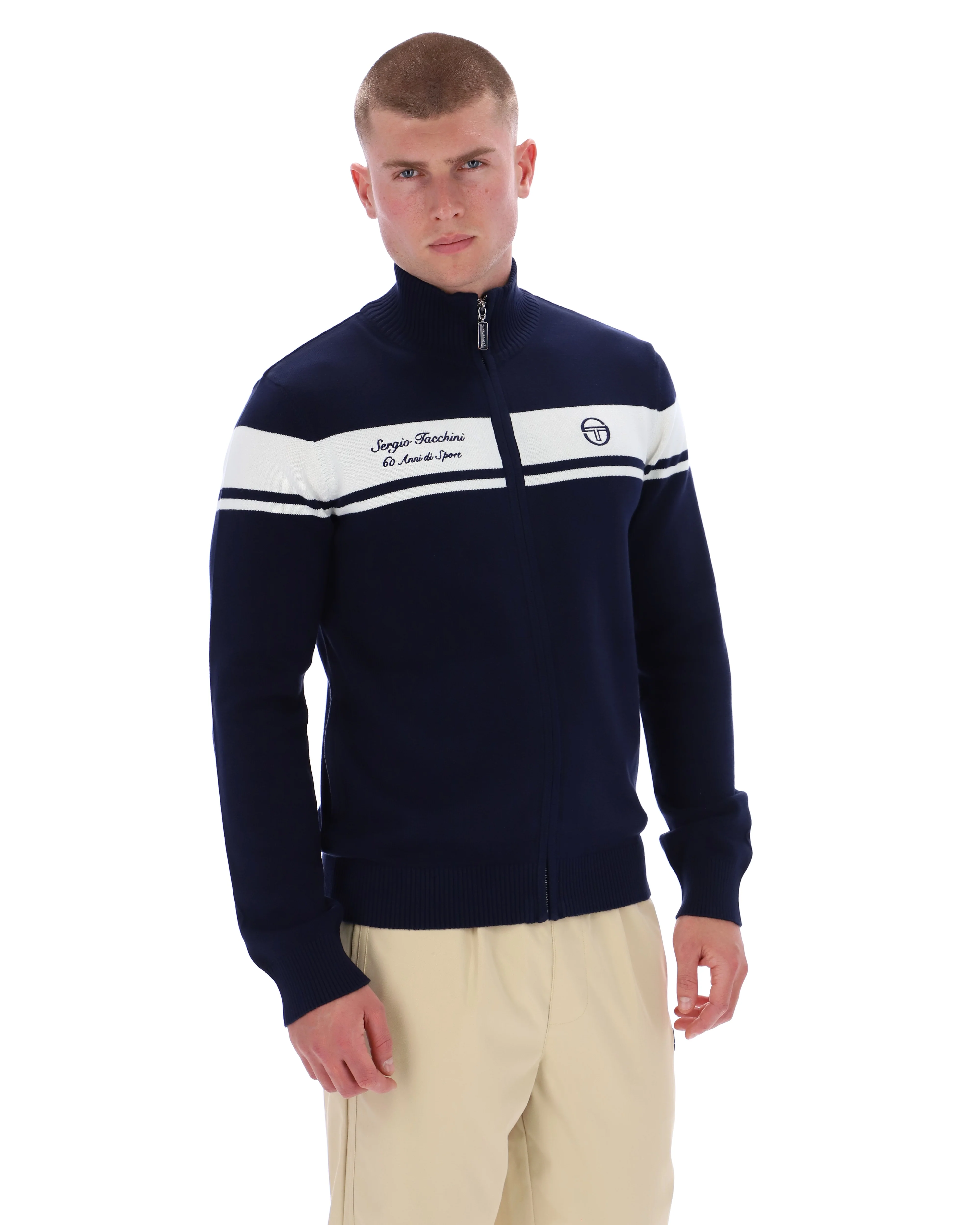 Sergio Tacchini 60th Anniversary Capomasters Track Top Maritime Blue/Gardenia - Image 6