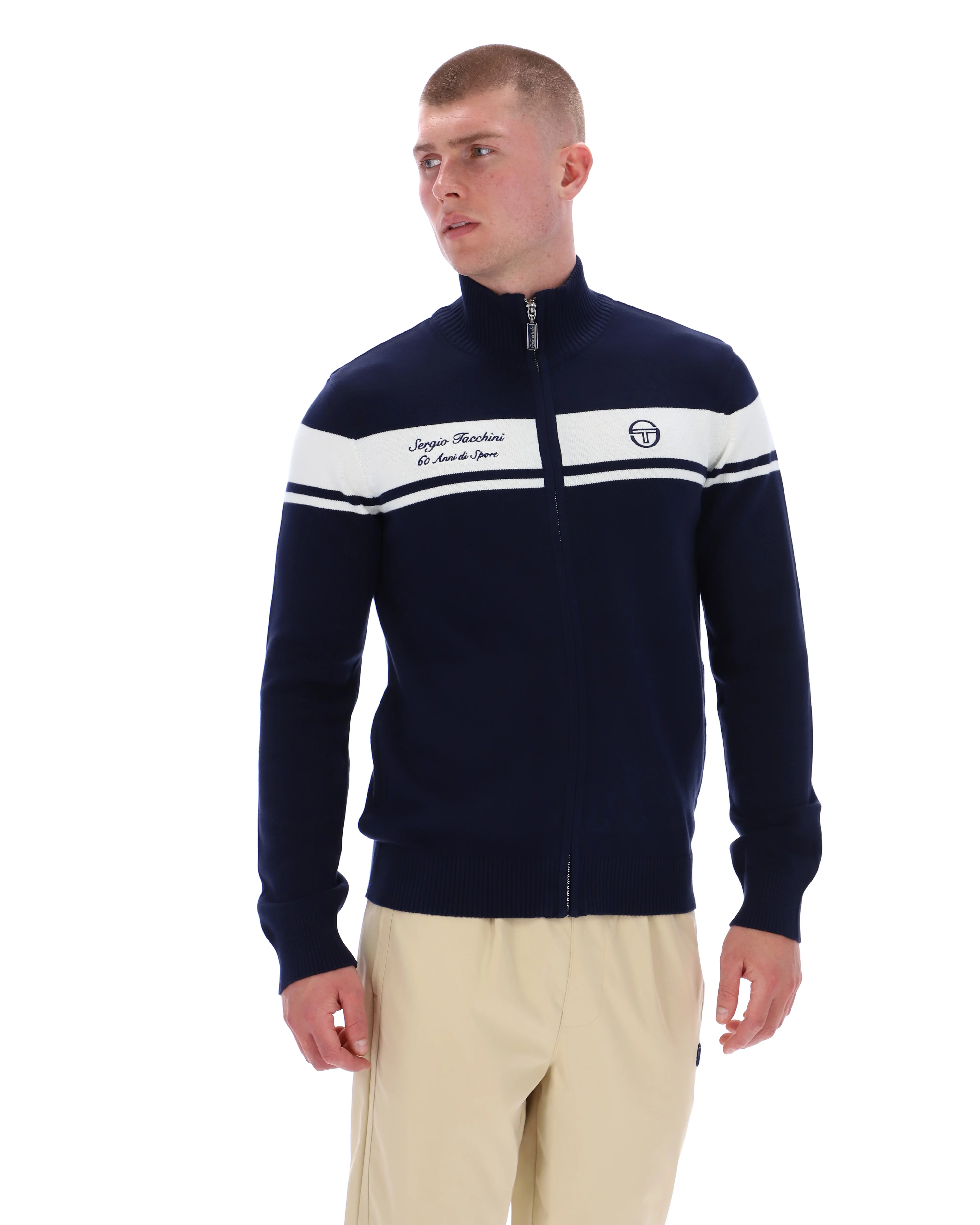 Sergio Tacchini 60th Anniversary Capomasters Track Top Maritime Blue/Gardenia - Image 7