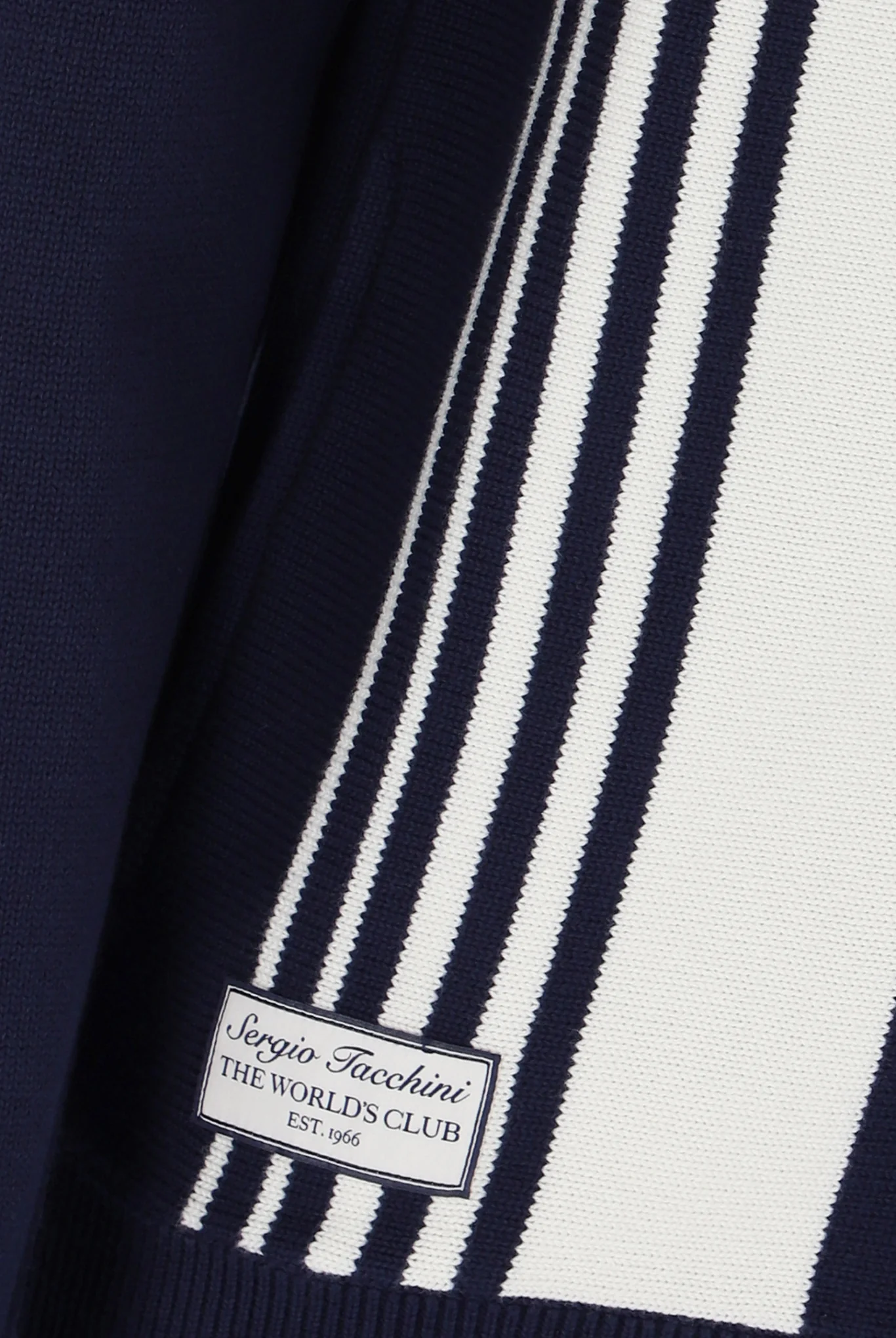 Sergio Tacchini Cipri Knitted Cardigan in Navy/Gardenia - Image 5