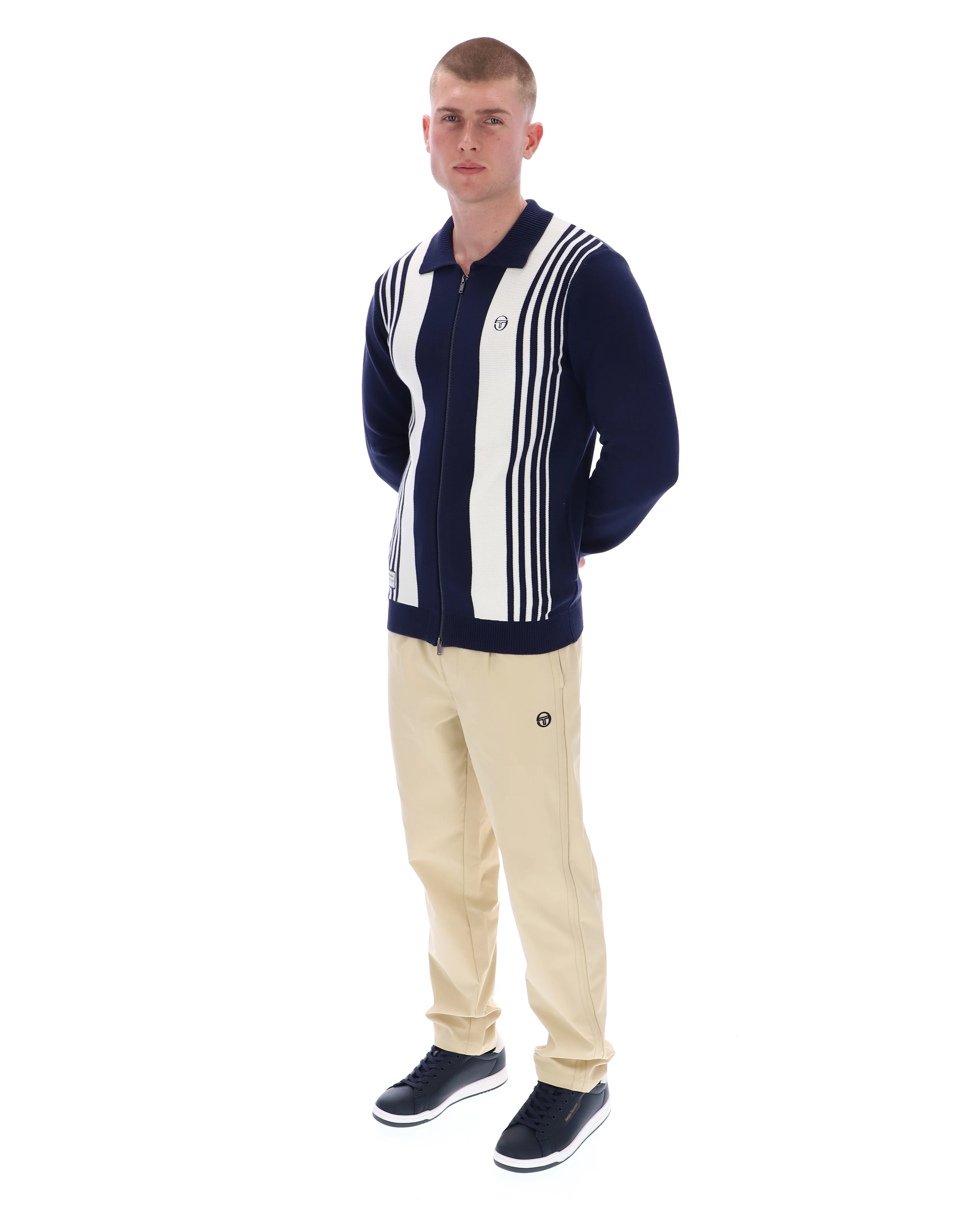 Sergio Tacchini Cipri Knitted Cardigan in Navy/Gardenia - Image 6