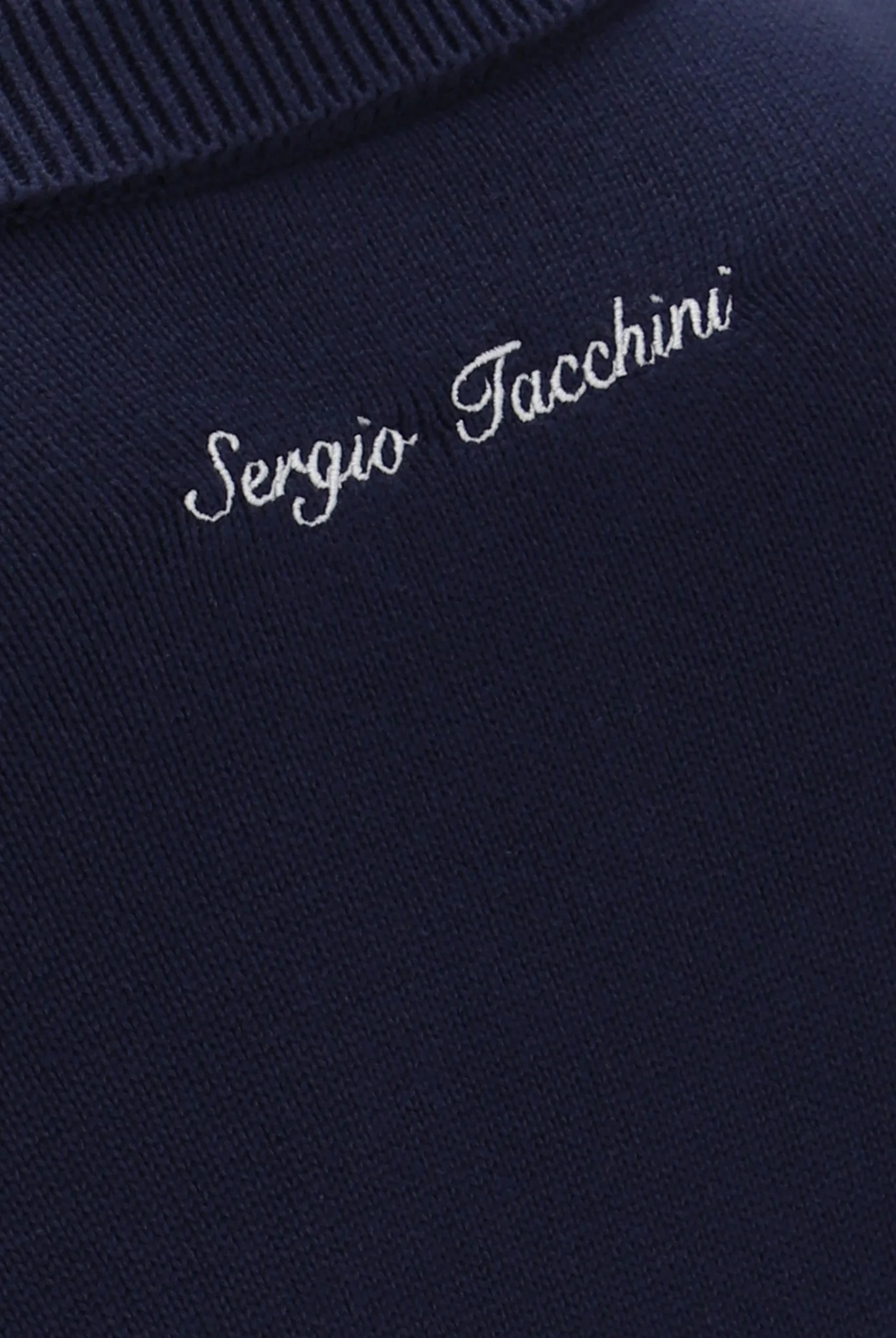 Sergio Tacchini Cipri Knitted Cardigan in Navy/Gardenia - Image 7