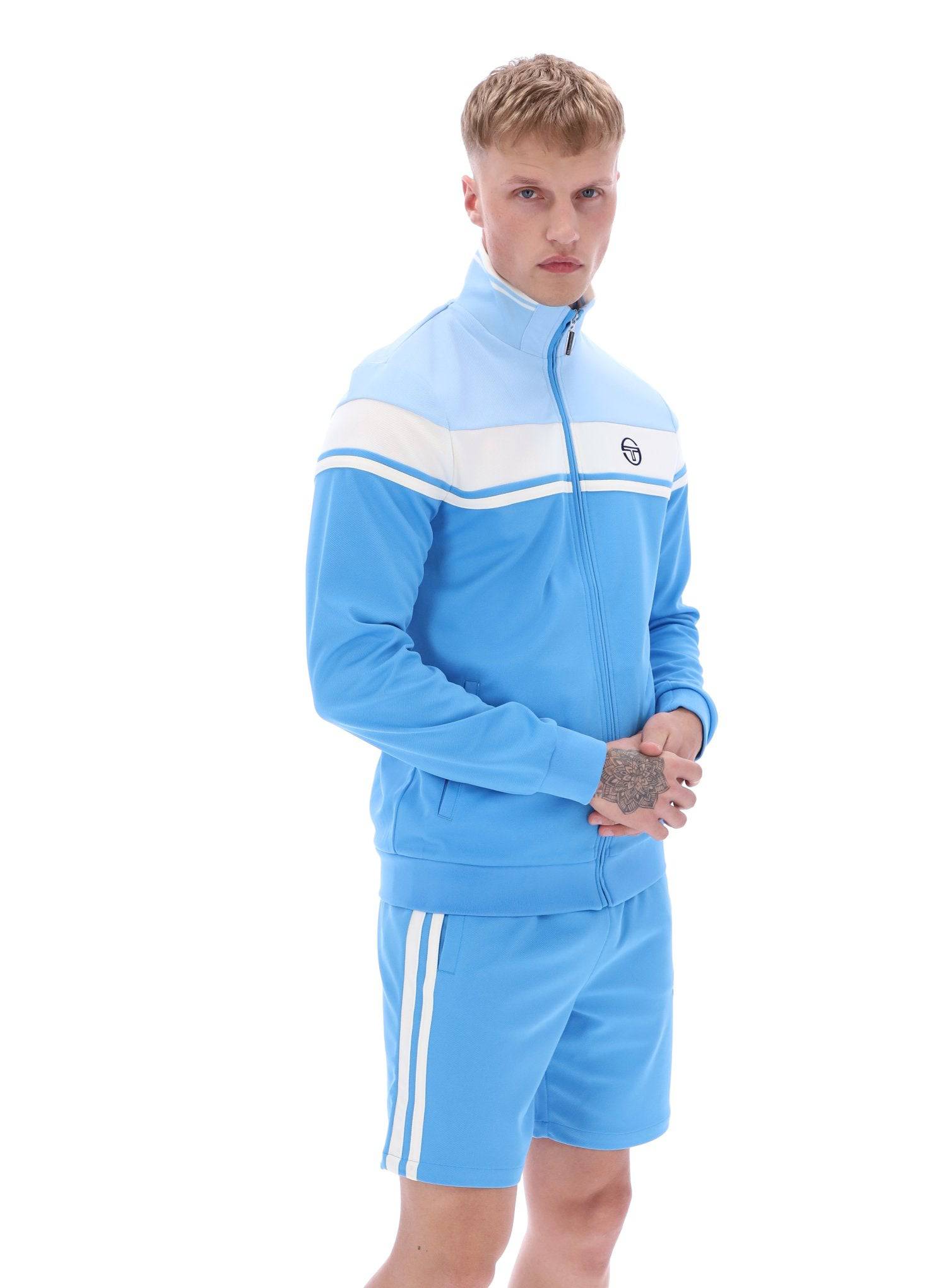 Sergio Tacchini Damarindo Track Top Azure Blue/White - Image 3