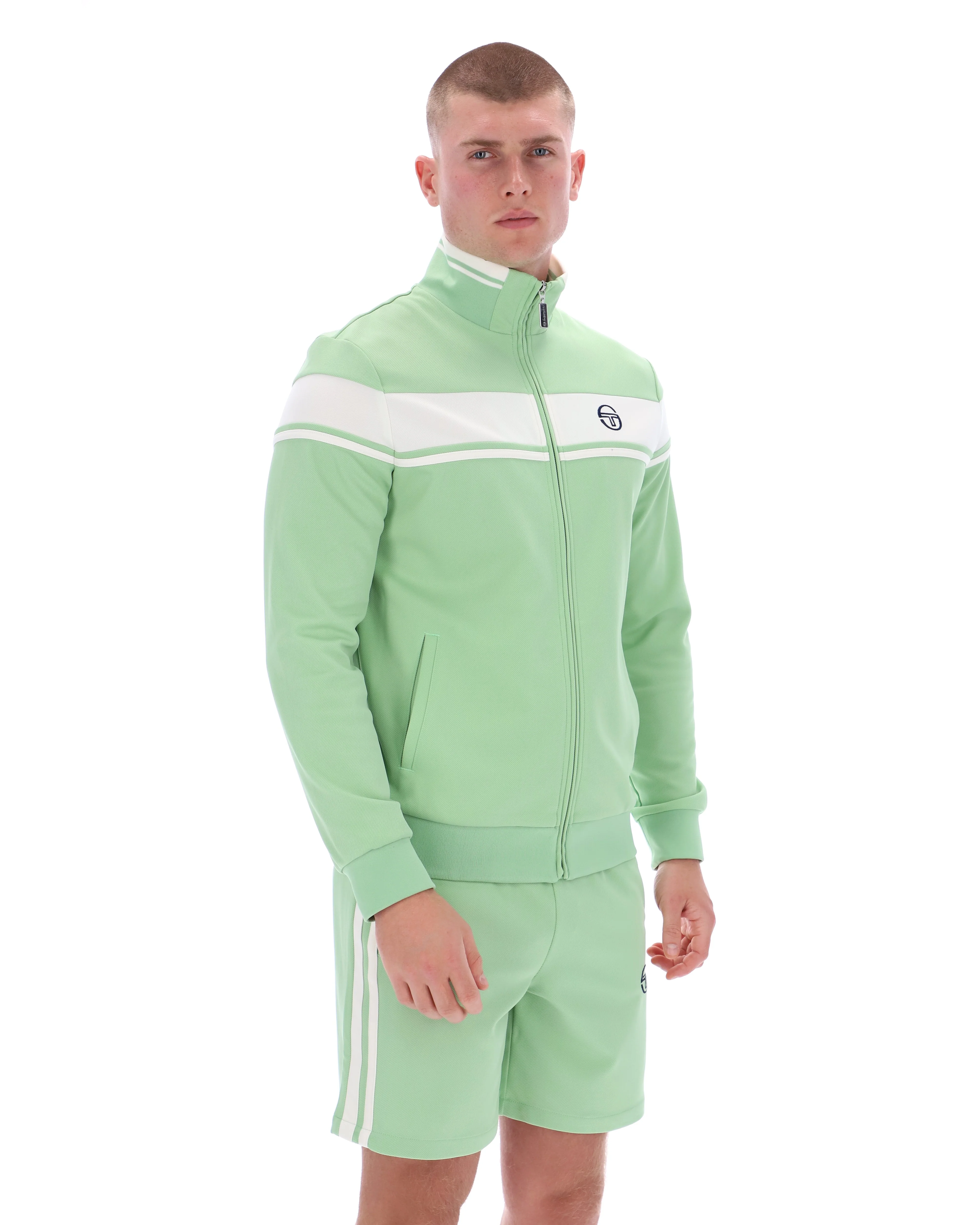 Sergio Tacchini Damarindo Track Top Quiet Green/Gardenia - Image 3