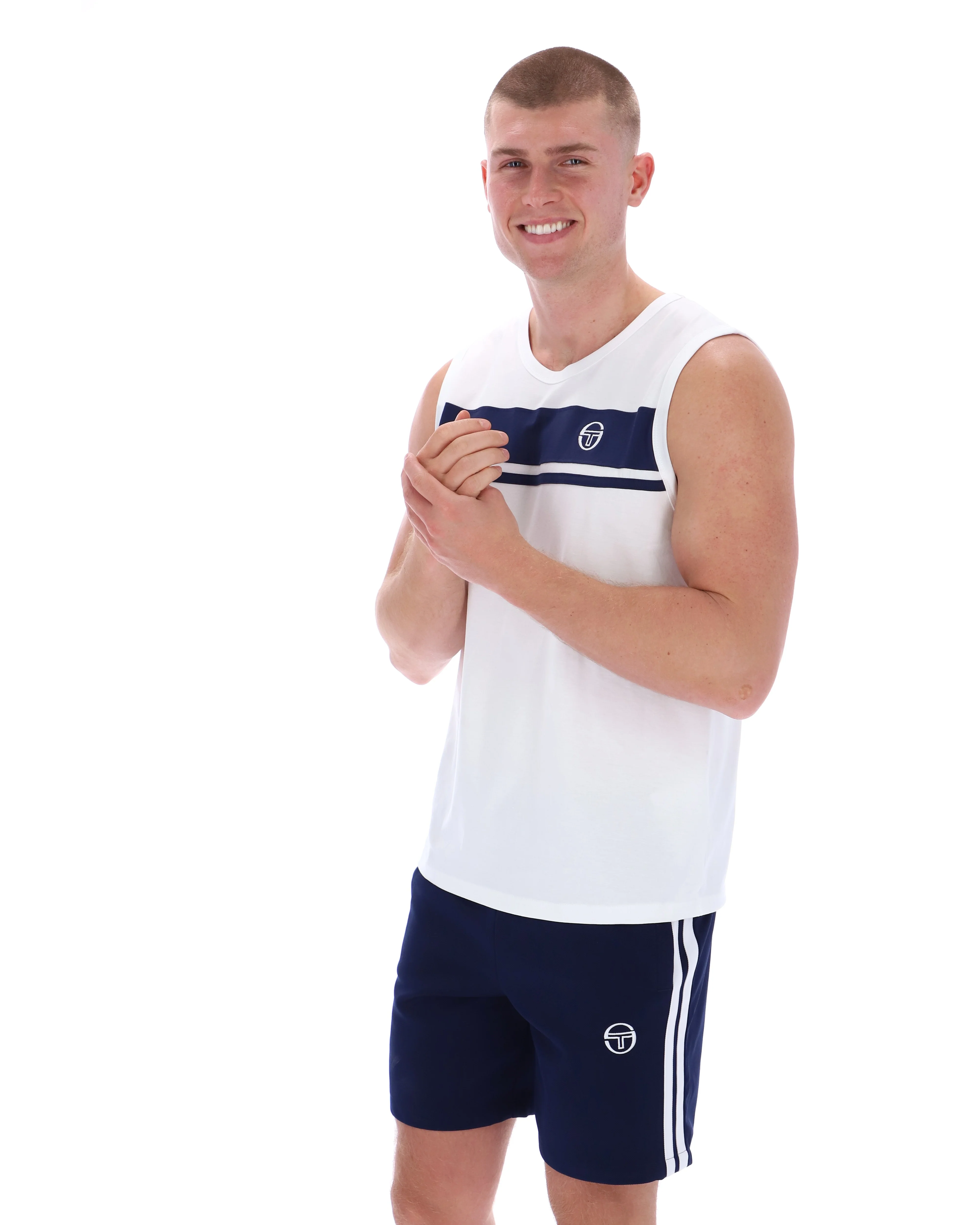 Sergio Tacchini Damarindo Vest White/Navy - Image 2