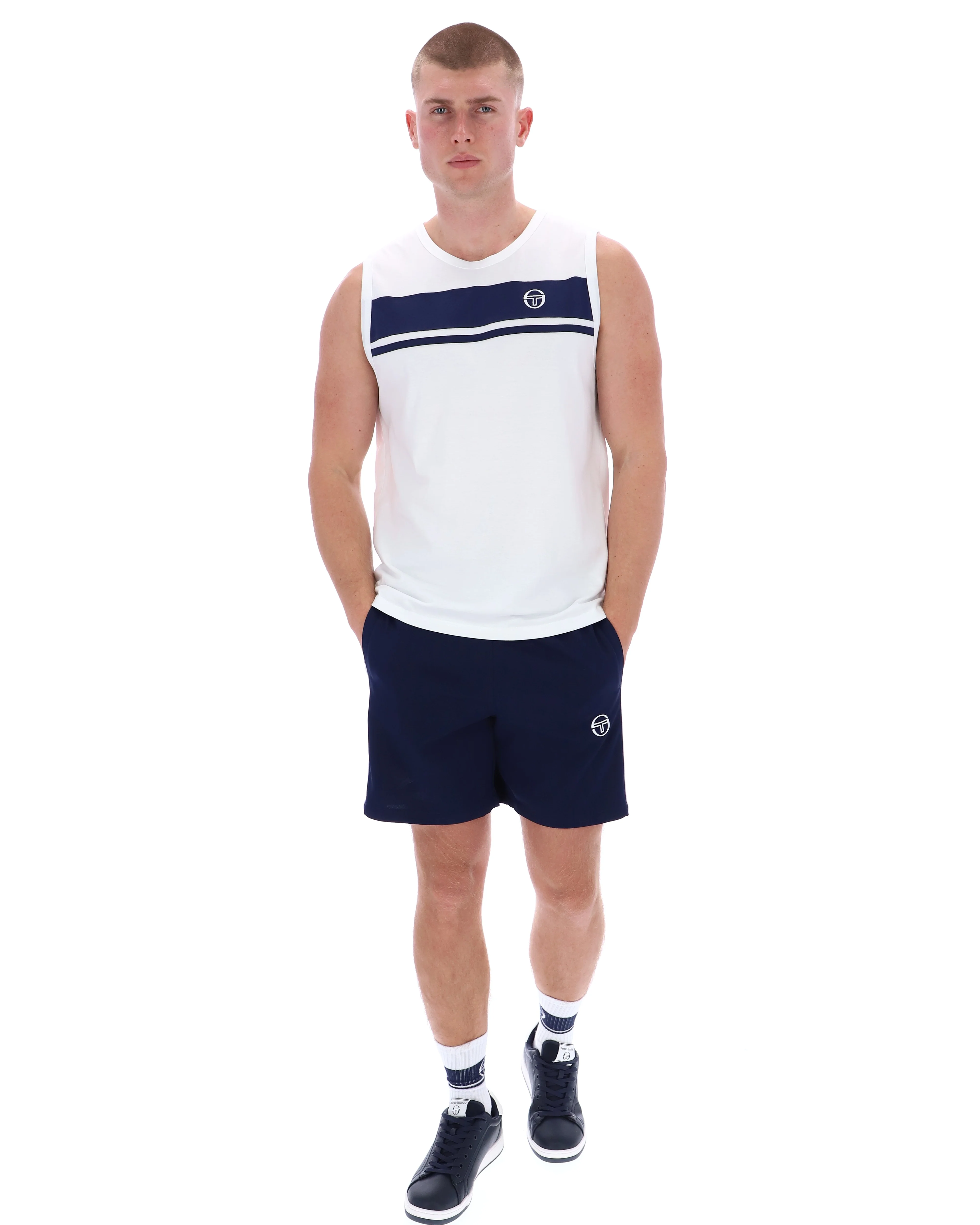 Sergio Tacchini Damarindo Vest White/Navy - Image 3