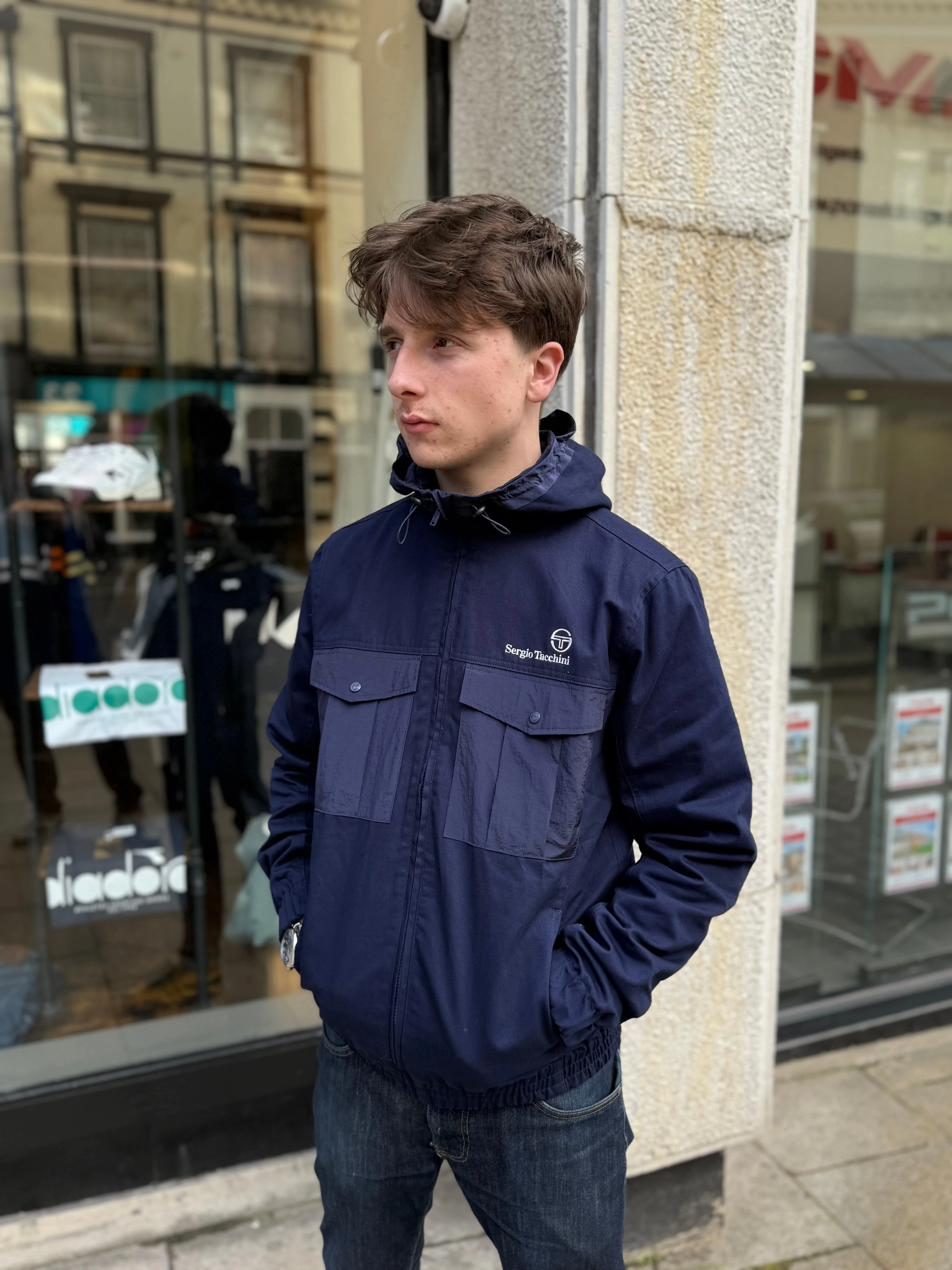 Sergio Tacchini Dario Hooded Jacket in Maritime Blue