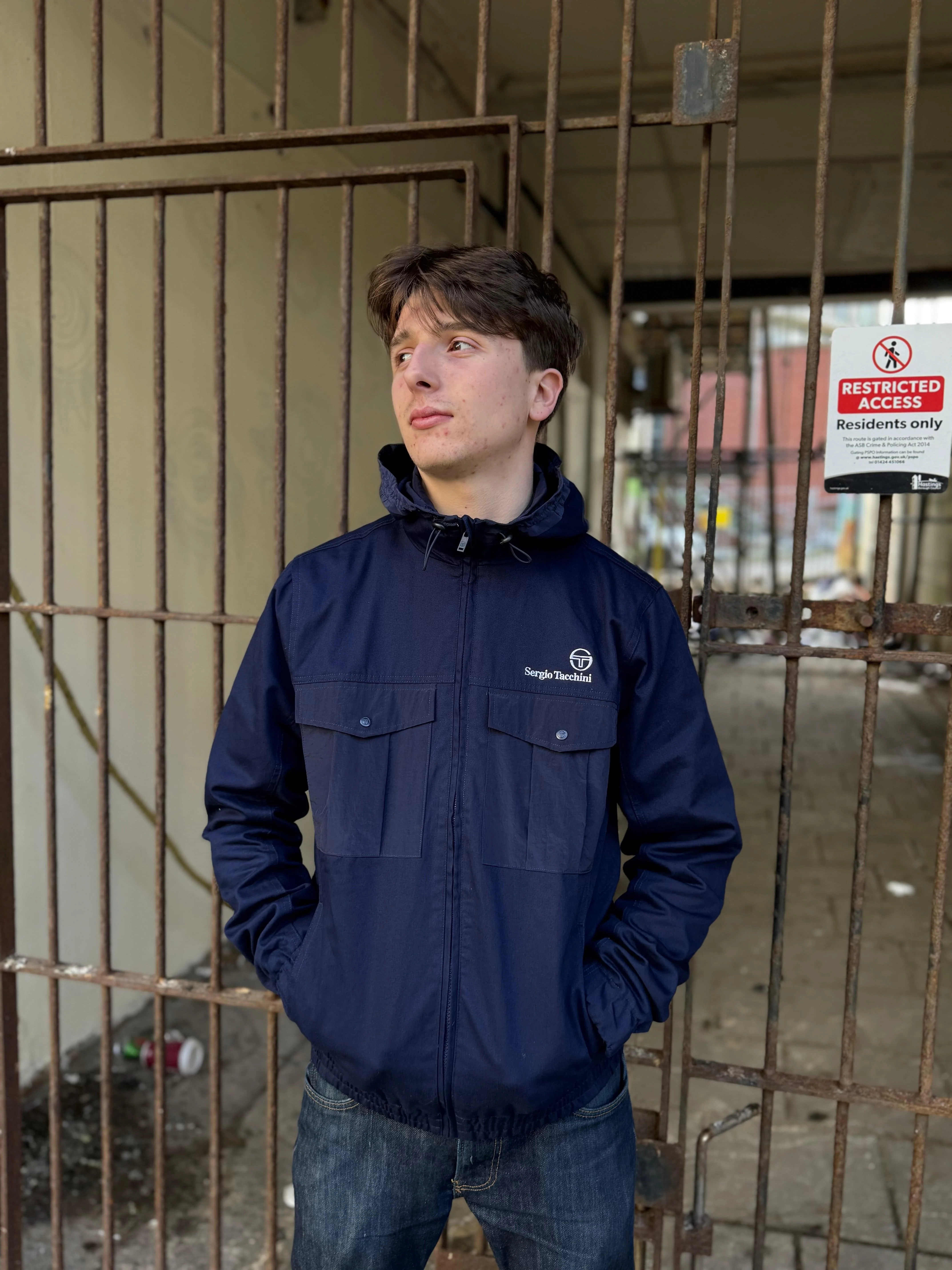 Sergio Tacchini Dario Hooded Jacket in Maritime Blue - Image 3