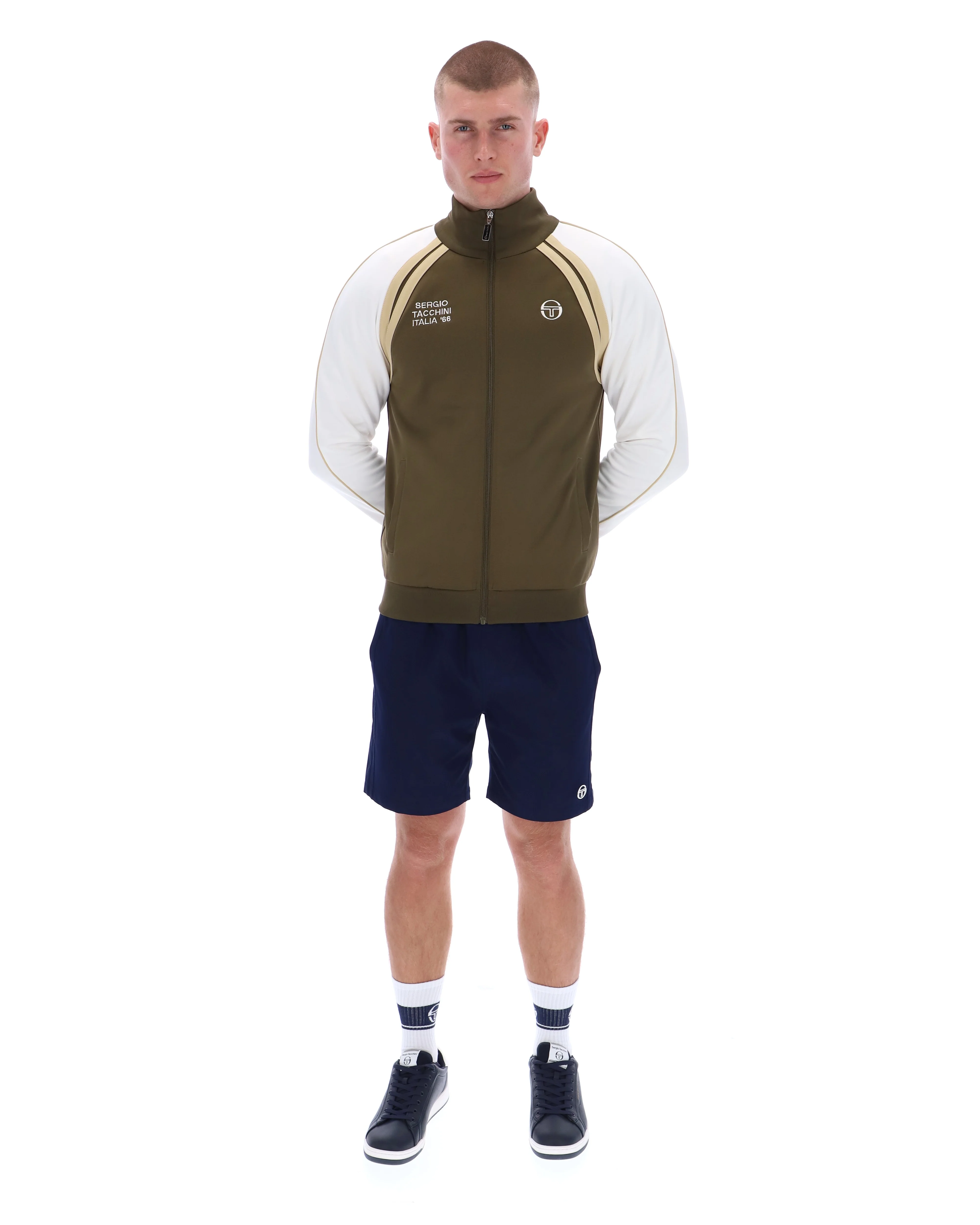 Sergio Tacchini Ghibli Davis Track Top Dark Olive/Gardenia/Mojave Desert - Image 6