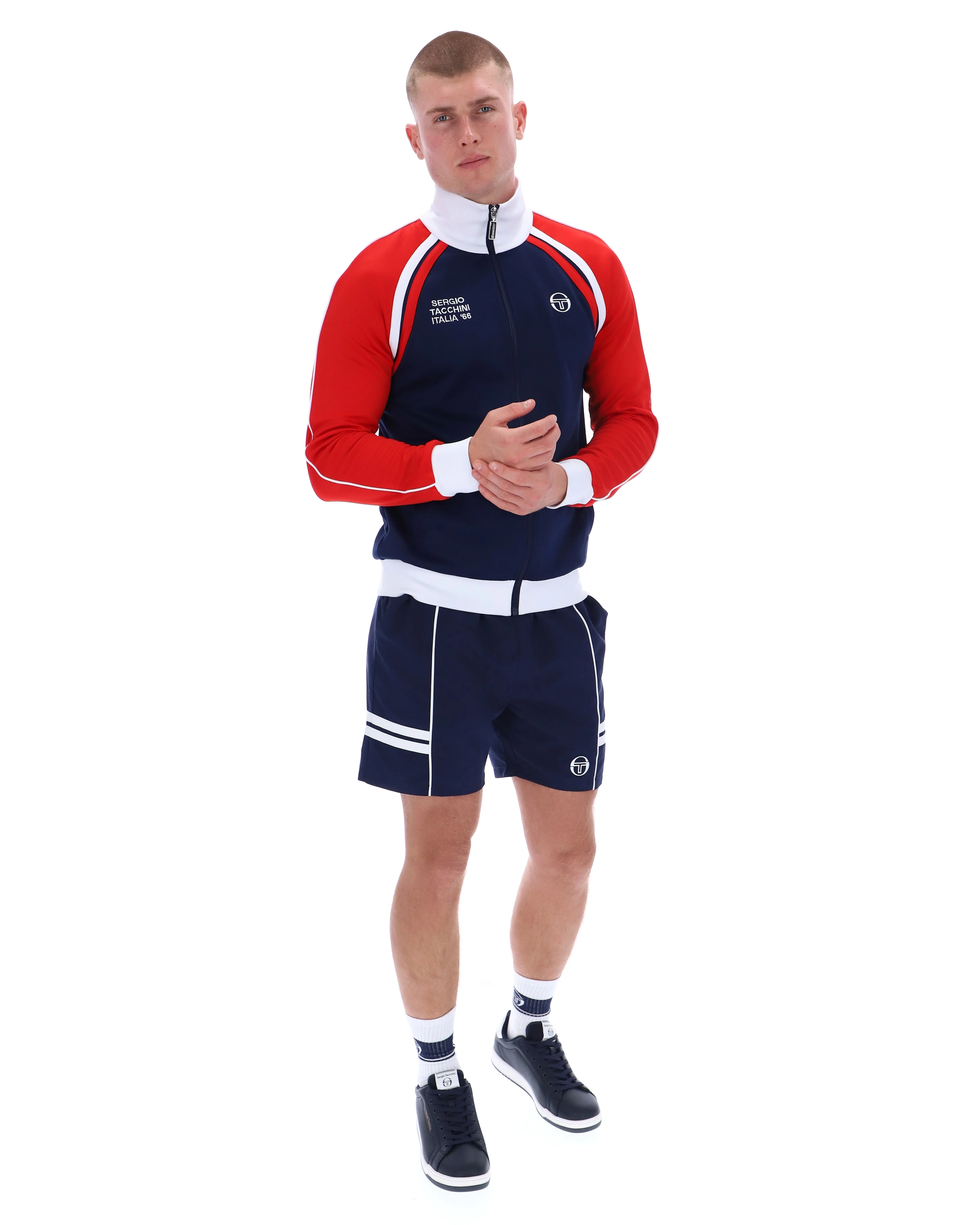 Sergio Tacchini Ghibli Davis Track Top Maritime Blue/Adrenaline Rush/White - Image 6