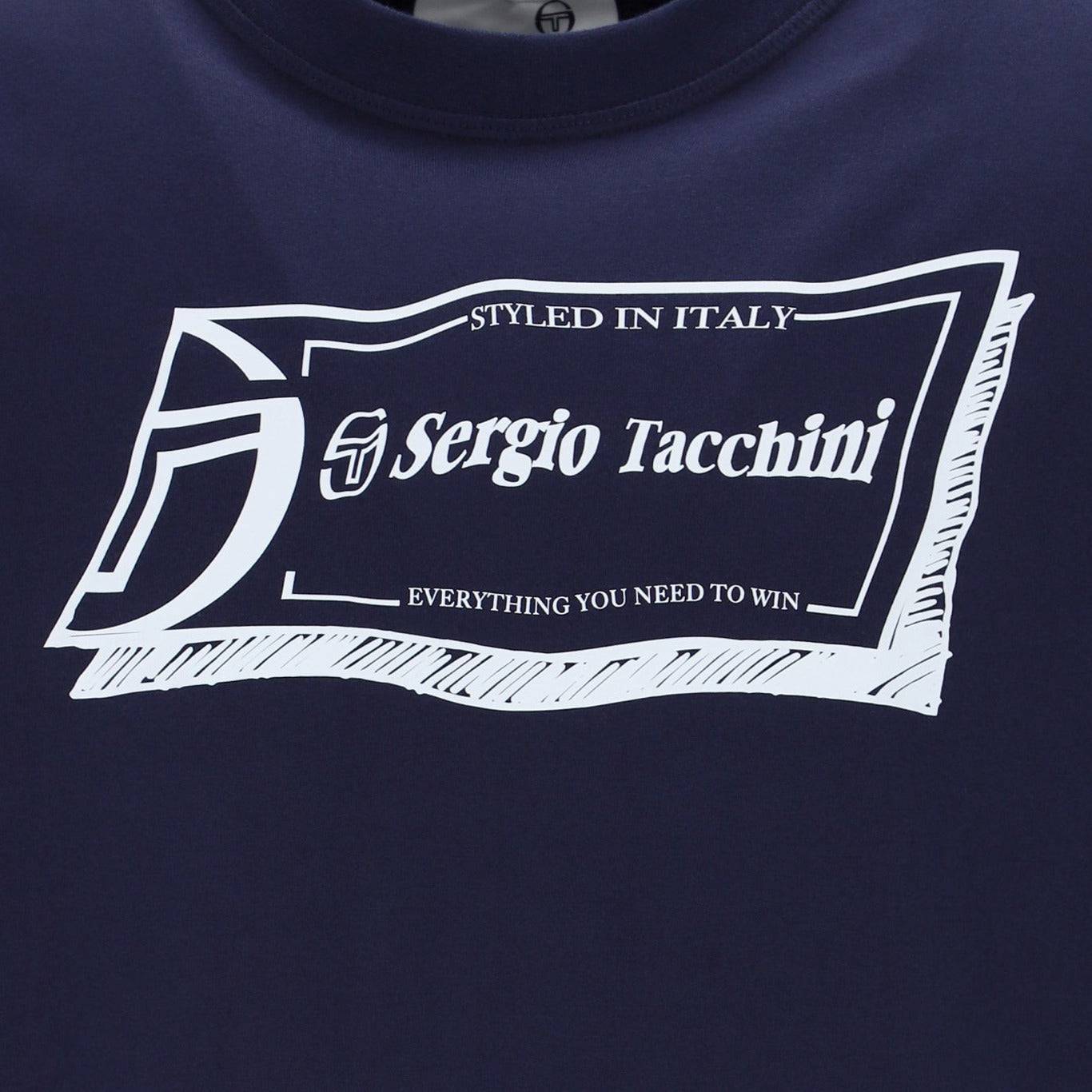 Sergio Tacchini Gian Graphic T-Shirt Navy - Image 2