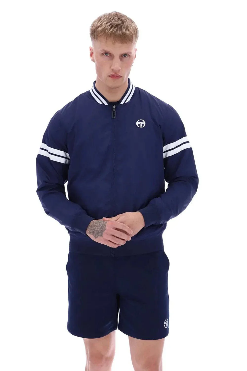 Sergio Tacchini Grello Baseball Jacket Maritime Blue/White - Image 2