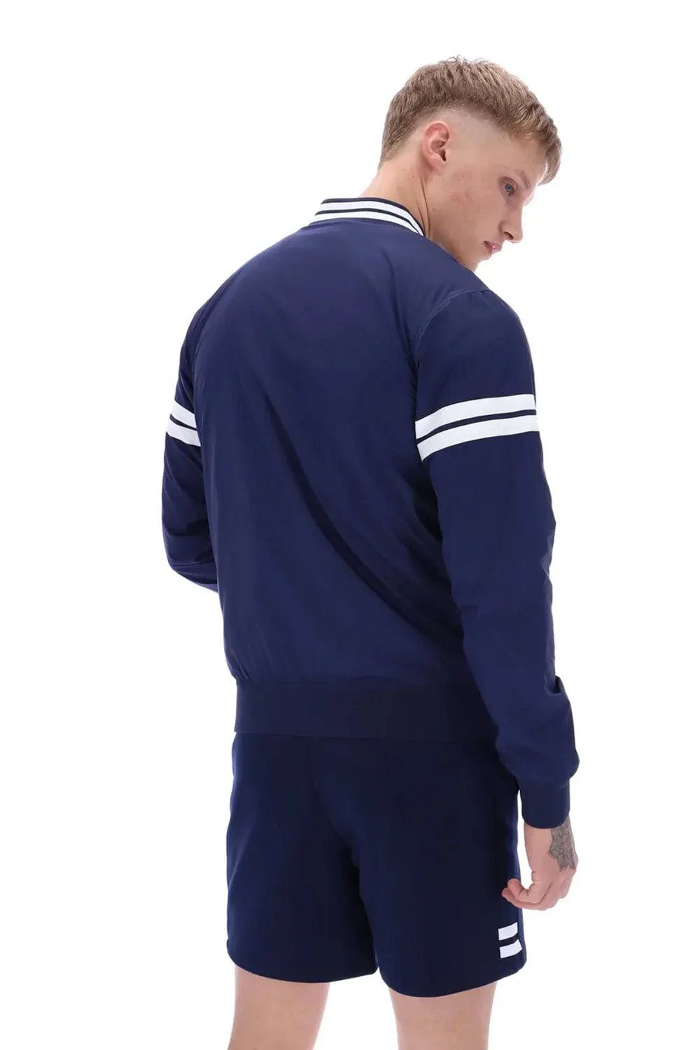 Sergio Tacchini Grello Baseball Jacket Maritime Blue/White - Image 4