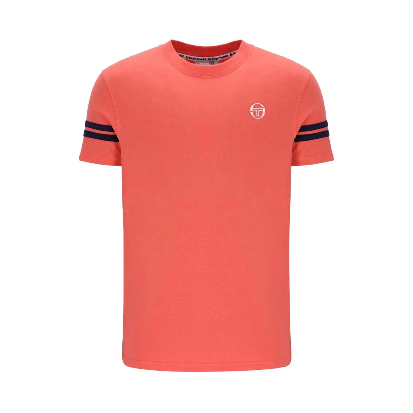 Sergio Tacchini Grello Crew Neck T-Shirt In Dubarry/ Maritime Blue