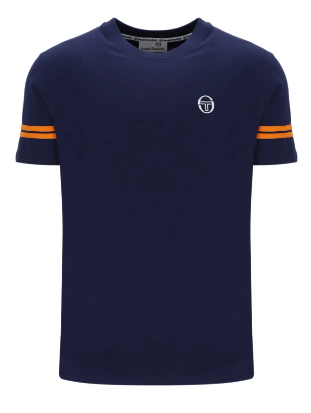 Sergio Tacchini Grello Crew Neck T-Shirt Maritime Blue/Orange Pepper - Image 2