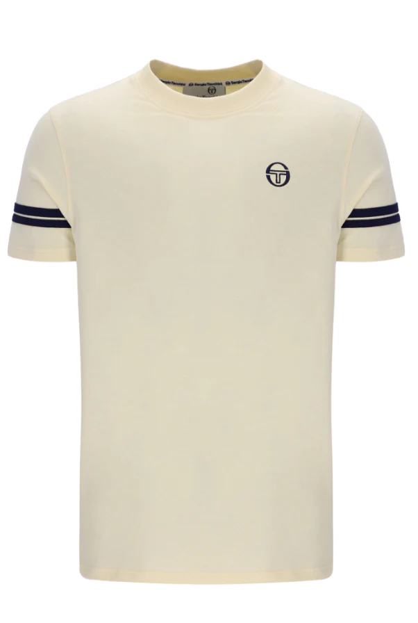 Sergio Tacchini Grello Crew Neck T-Shirt Sandshell/Maritime Blue