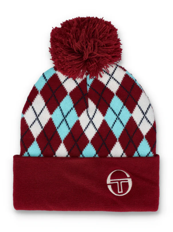Sergio Tacchini Hamilton Beanie Hat Rhubarb/Gardenia/Aruba Blue