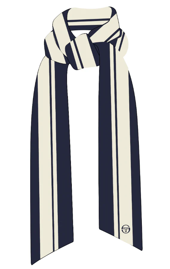 Sergio Tacchini Jacquard Striped Scarf Navy