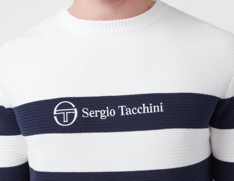 Sergio Tacchini Jude Striped Jumper White - Image 2
