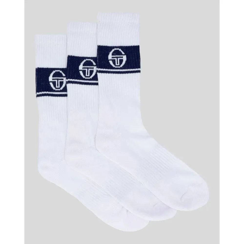 Sergio Tacchini Koos Socks In White/Maritime Blue