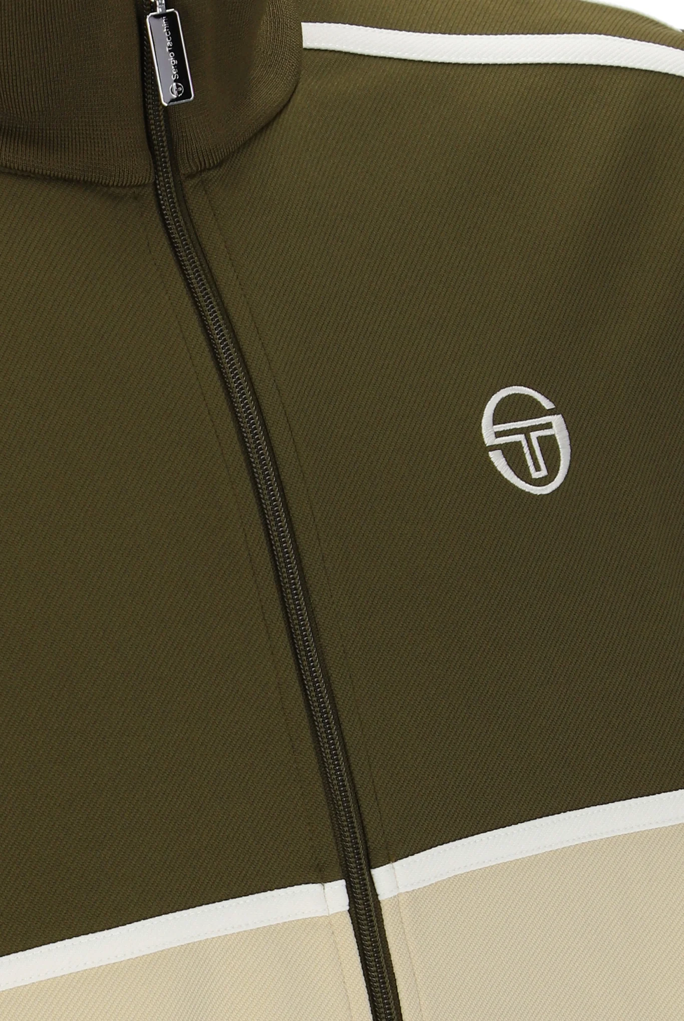 Sergio Tacchini Locchi Track Top Dark Olive/Mojave Desert/Gardenia - Image 3