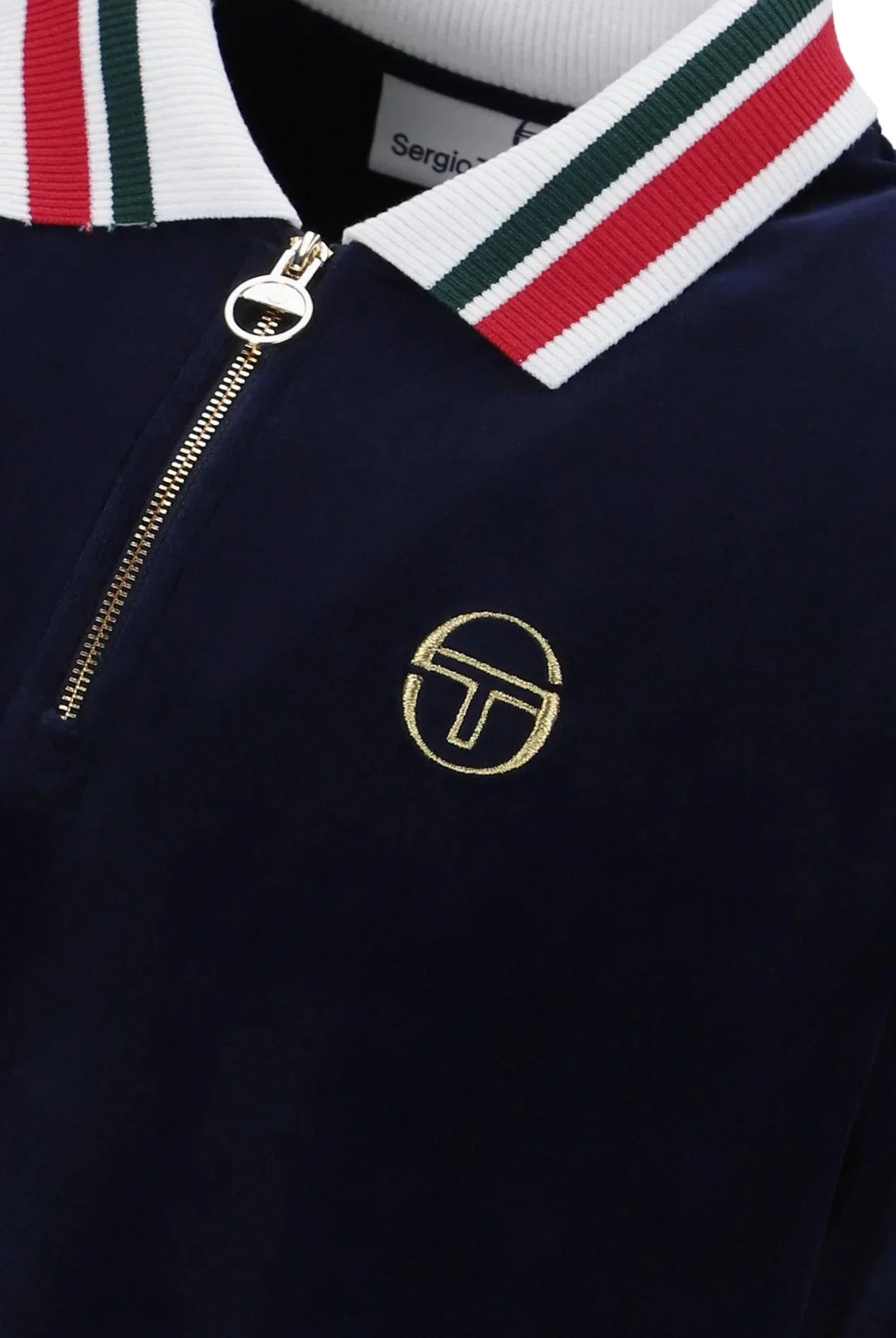 Sergio Tacchini Mahony Velour Polo Maritime Blue - Image 2