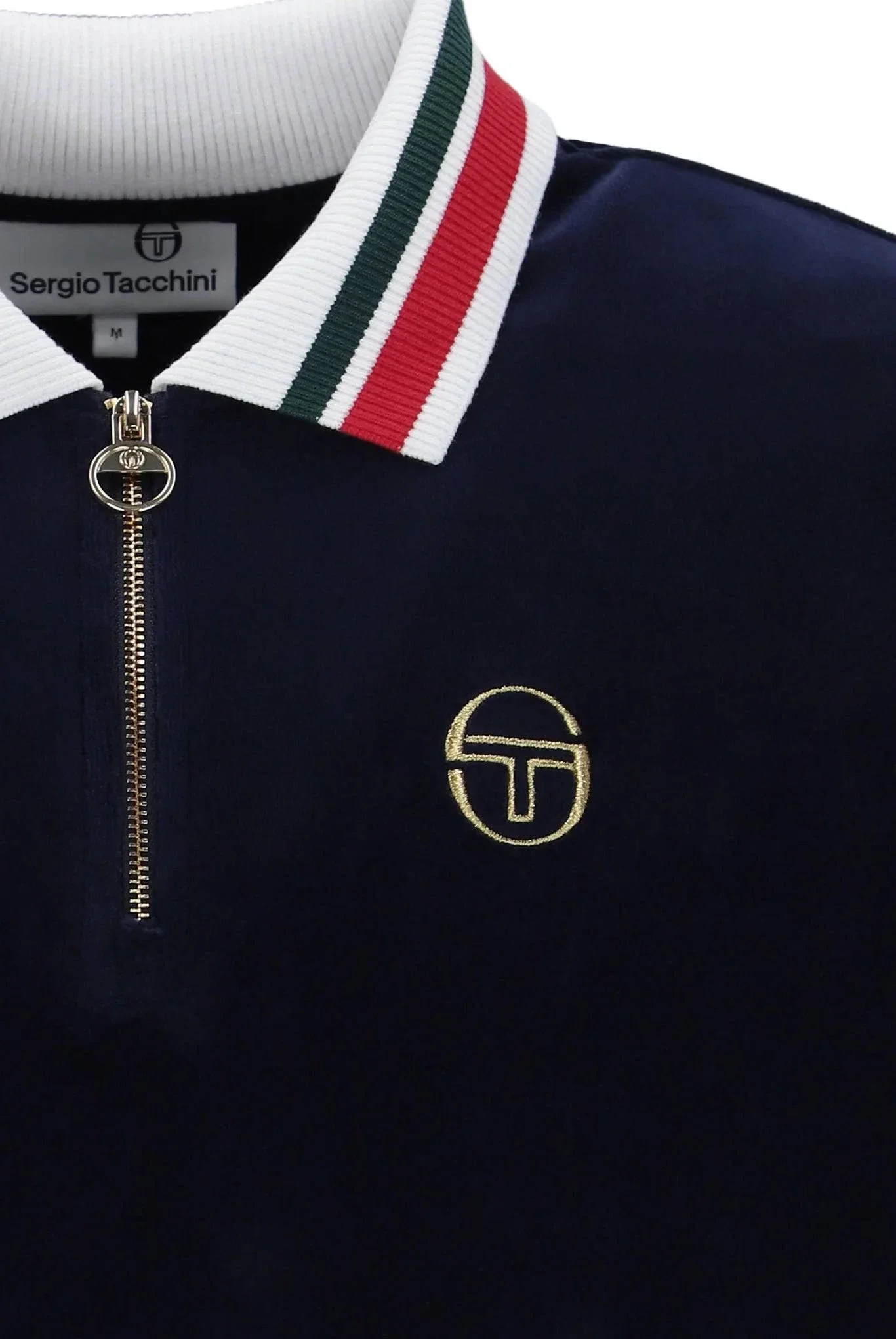 Sergio Tacchini Mahony Velour Polo Maritime Blue - Image 3