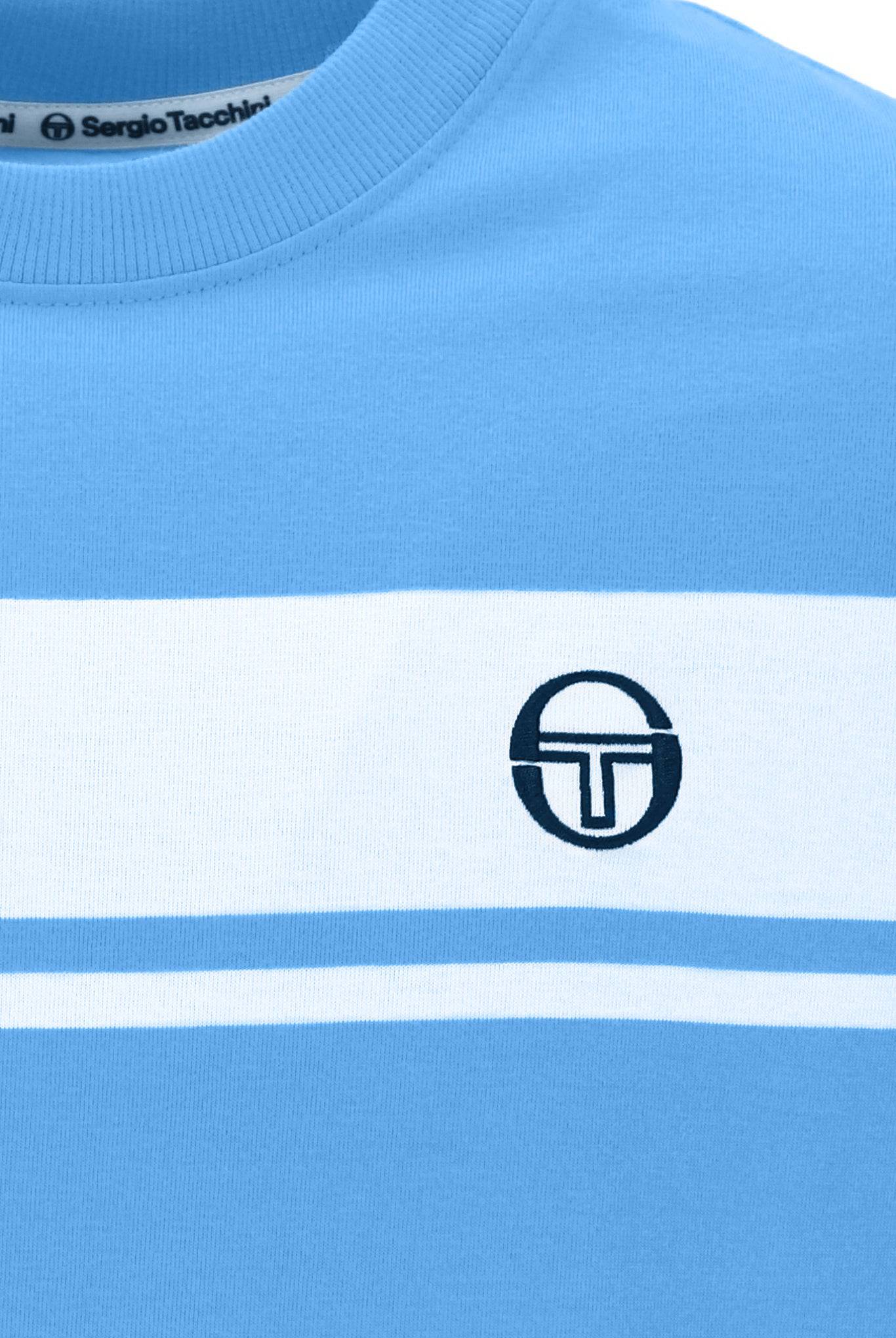 Sergio Tacchini Master T-Shirt in Azure Blue/White - Image 5