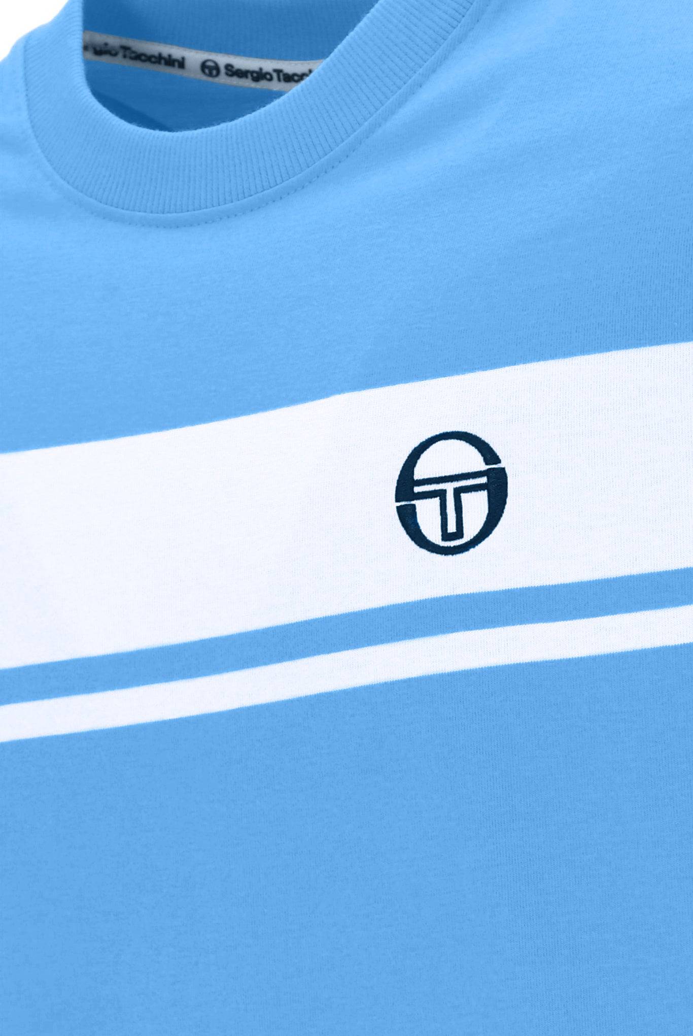 Sergio Tacchini Master T-Shirt in Azure Blue/White - Image 6