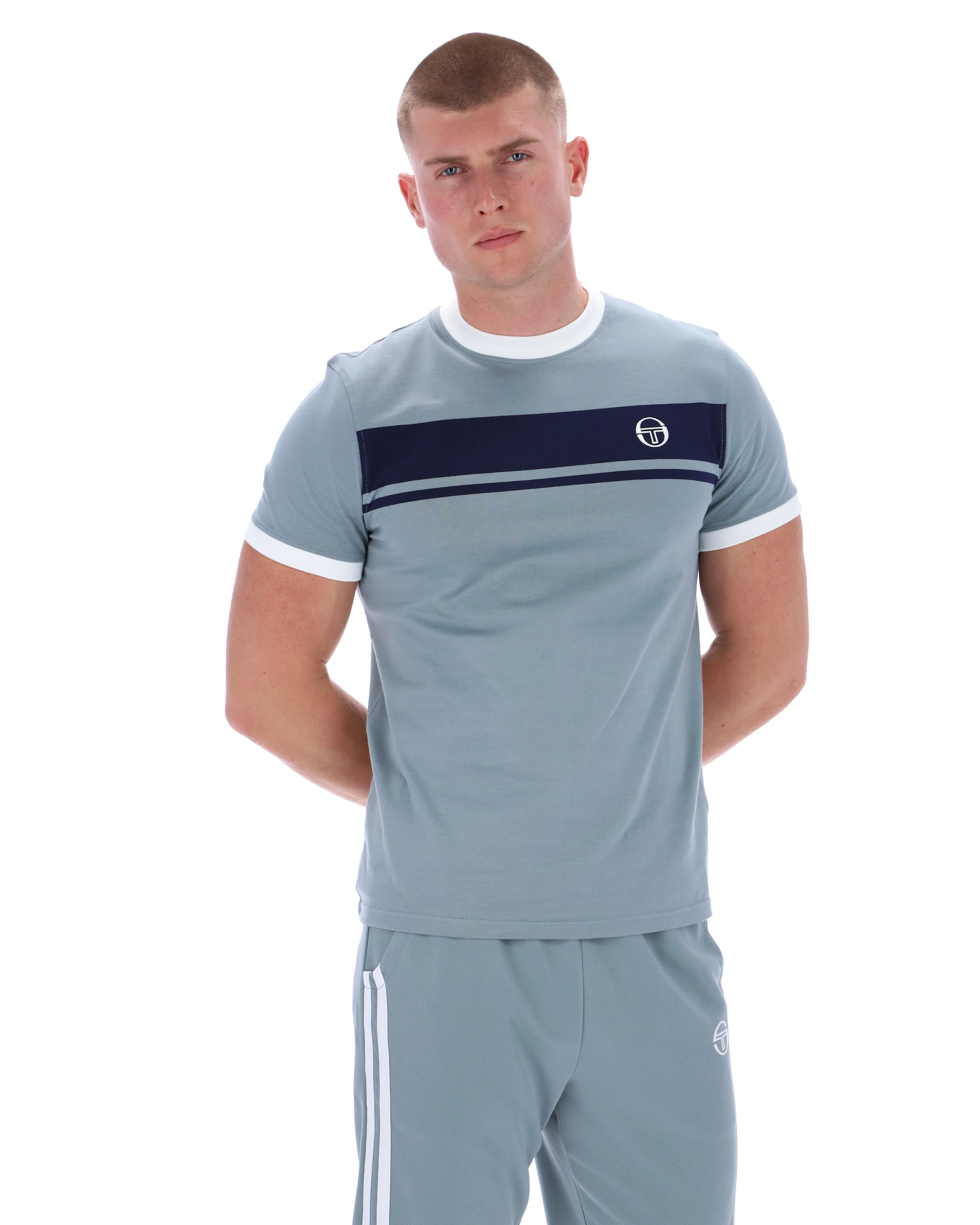 Sergio Tacchini Masters T-Shirt Lead/Navy/White