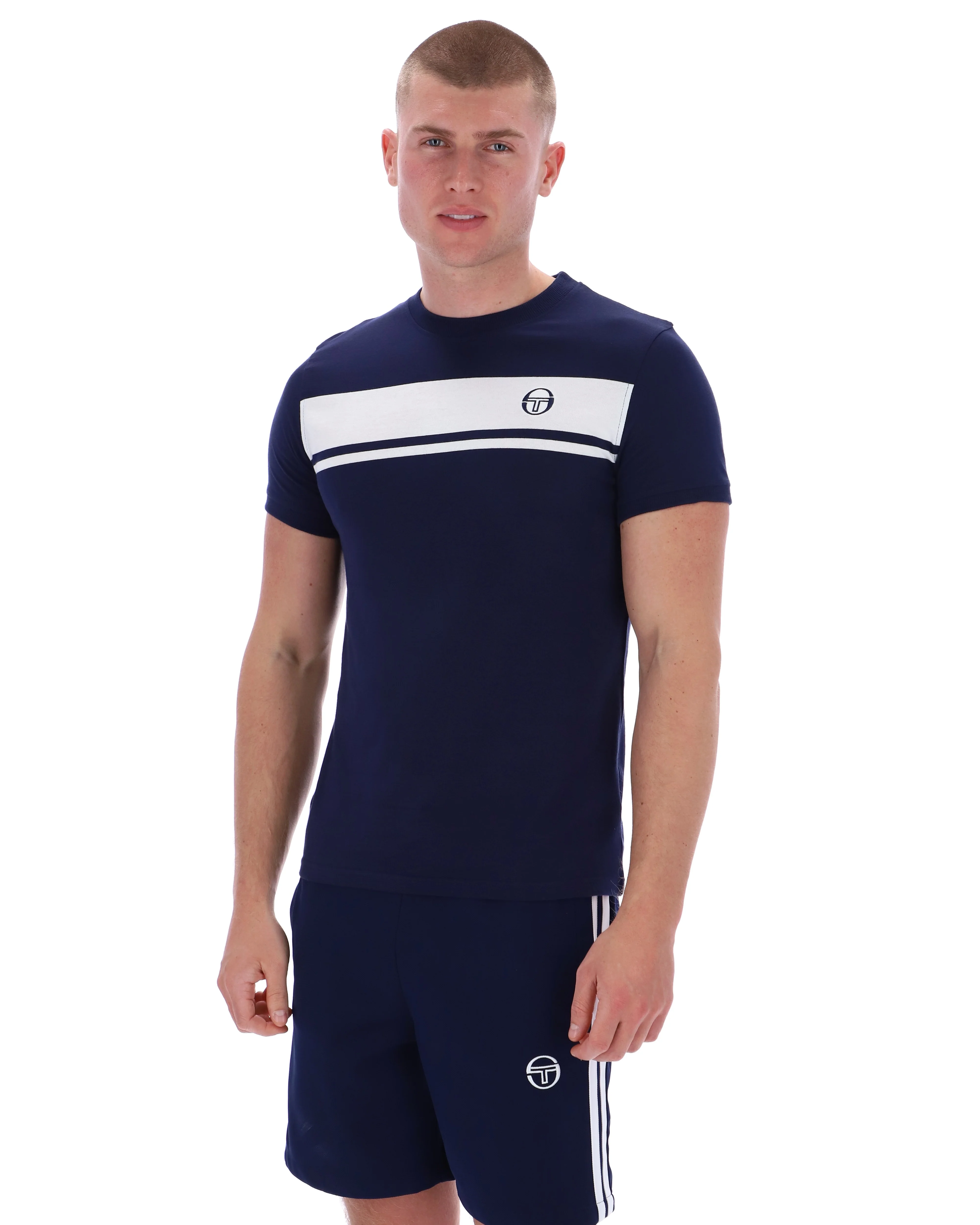 Sergio Tacchini Masters T-Shirt Navy/White - Image 2
