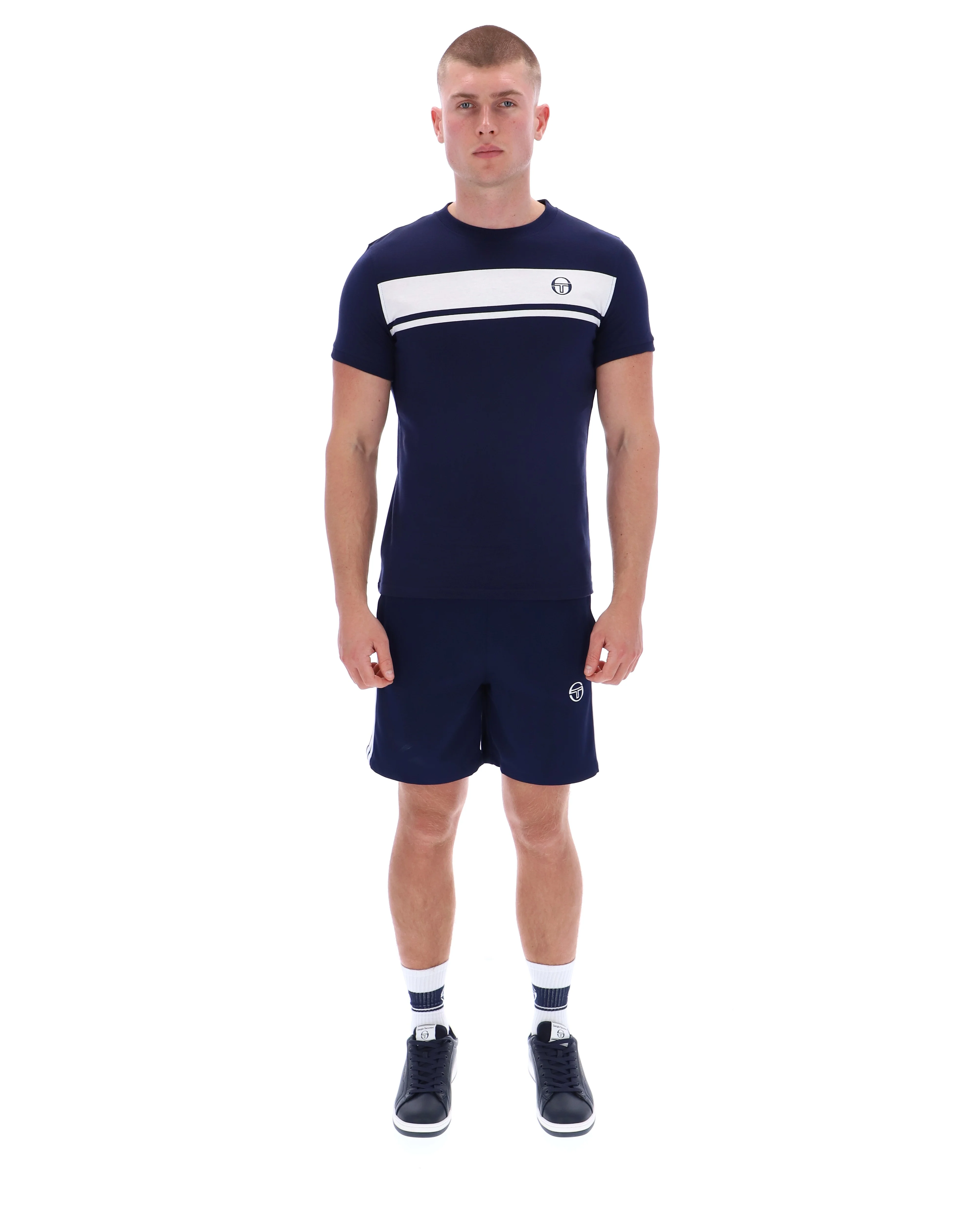 Sergio Tacchini Masters T-Shirt Navy/White - Image 3