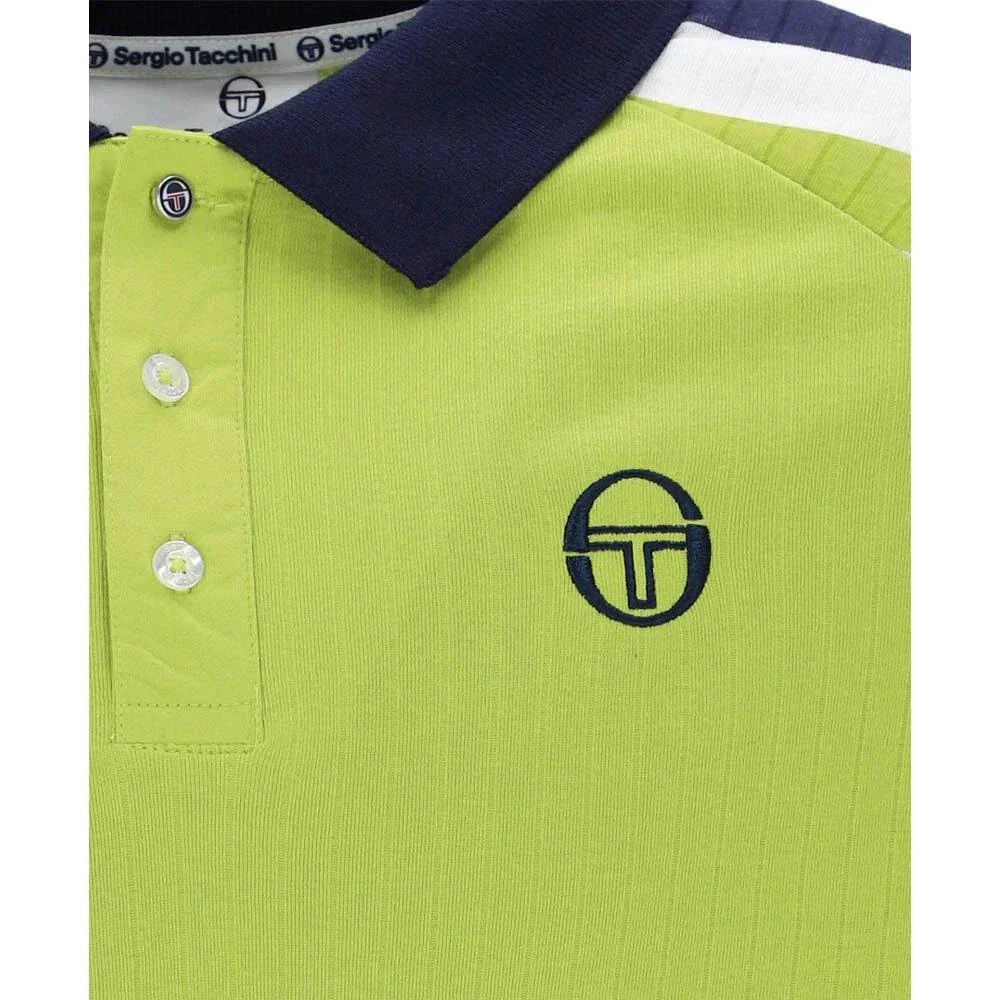 Sergio Tacchini New Blow Polo Dark Citron/Maritime Blue/Gardenia - Image 2