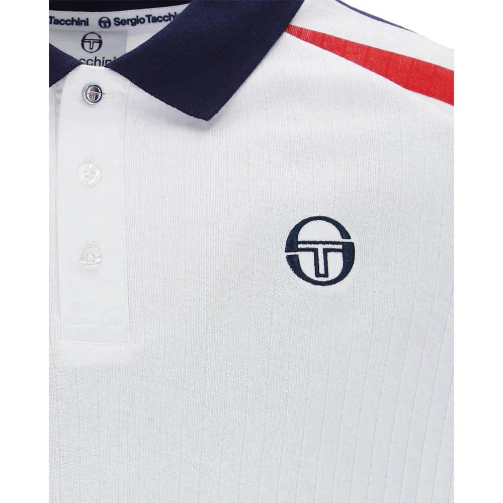 Sergio Tacchini New Blow Polo White/Maritime Blue/Adrenaline Rush - Image 2