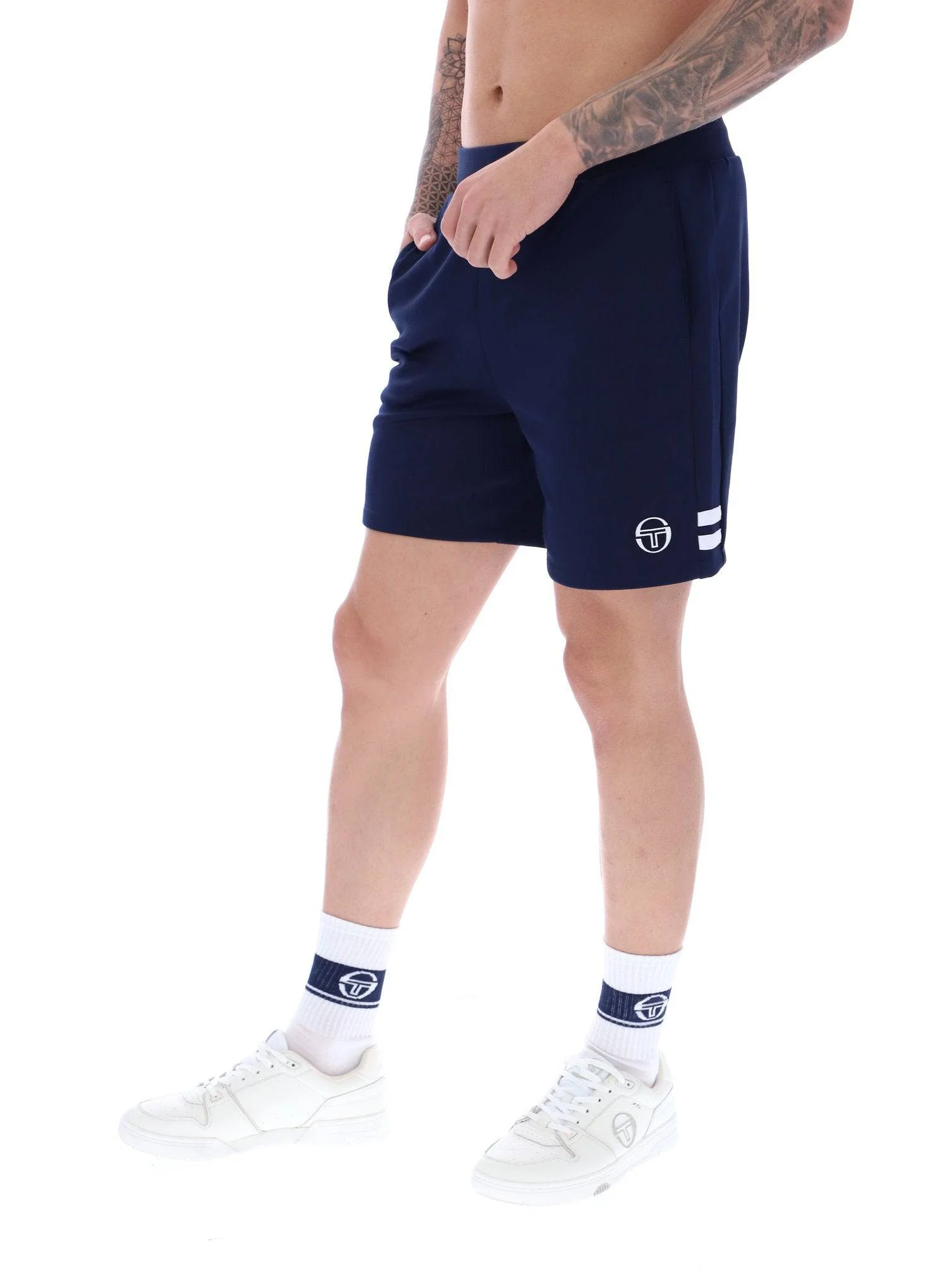 Sergio Tacchini New Orion Jogger Sweat Short Maritime Blue/White - Image 3