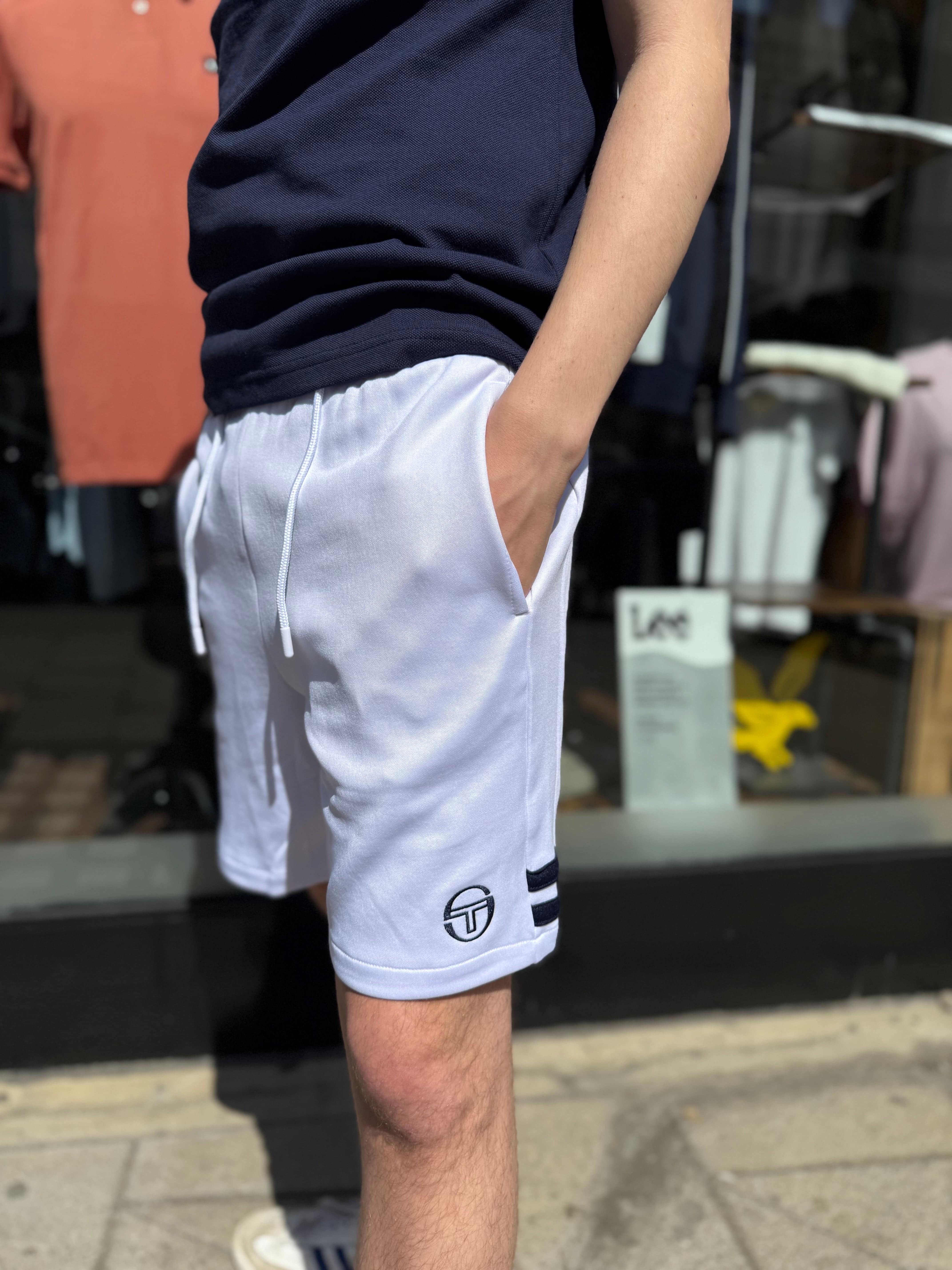 Sergio Tacchini New Orion Jogger Sweat Short White/Maritime Blue - Image 3