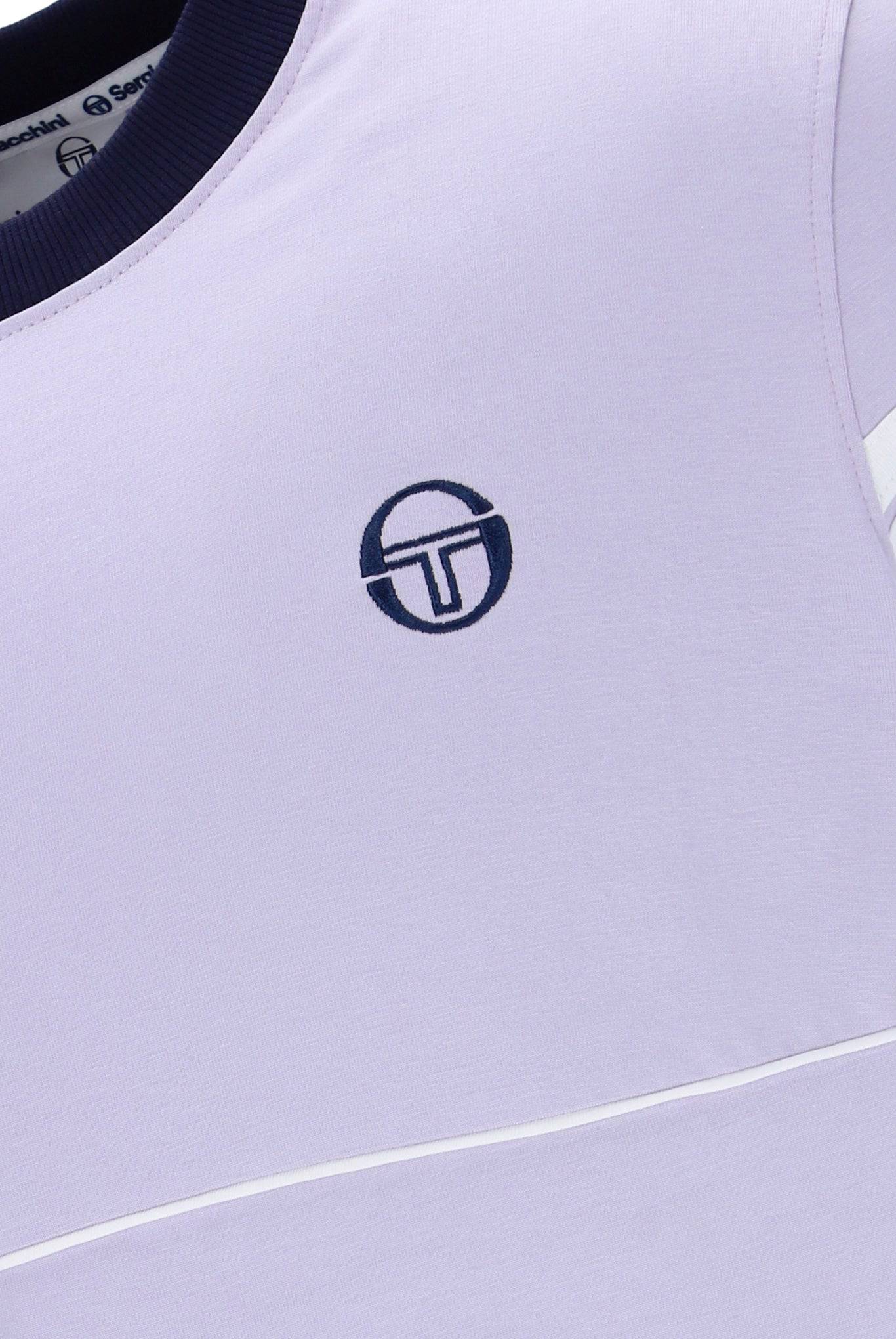Sergio Tacchini Orion Davis Ringer T-Shirt In Thistle/Maritime Blue/White - Image 4