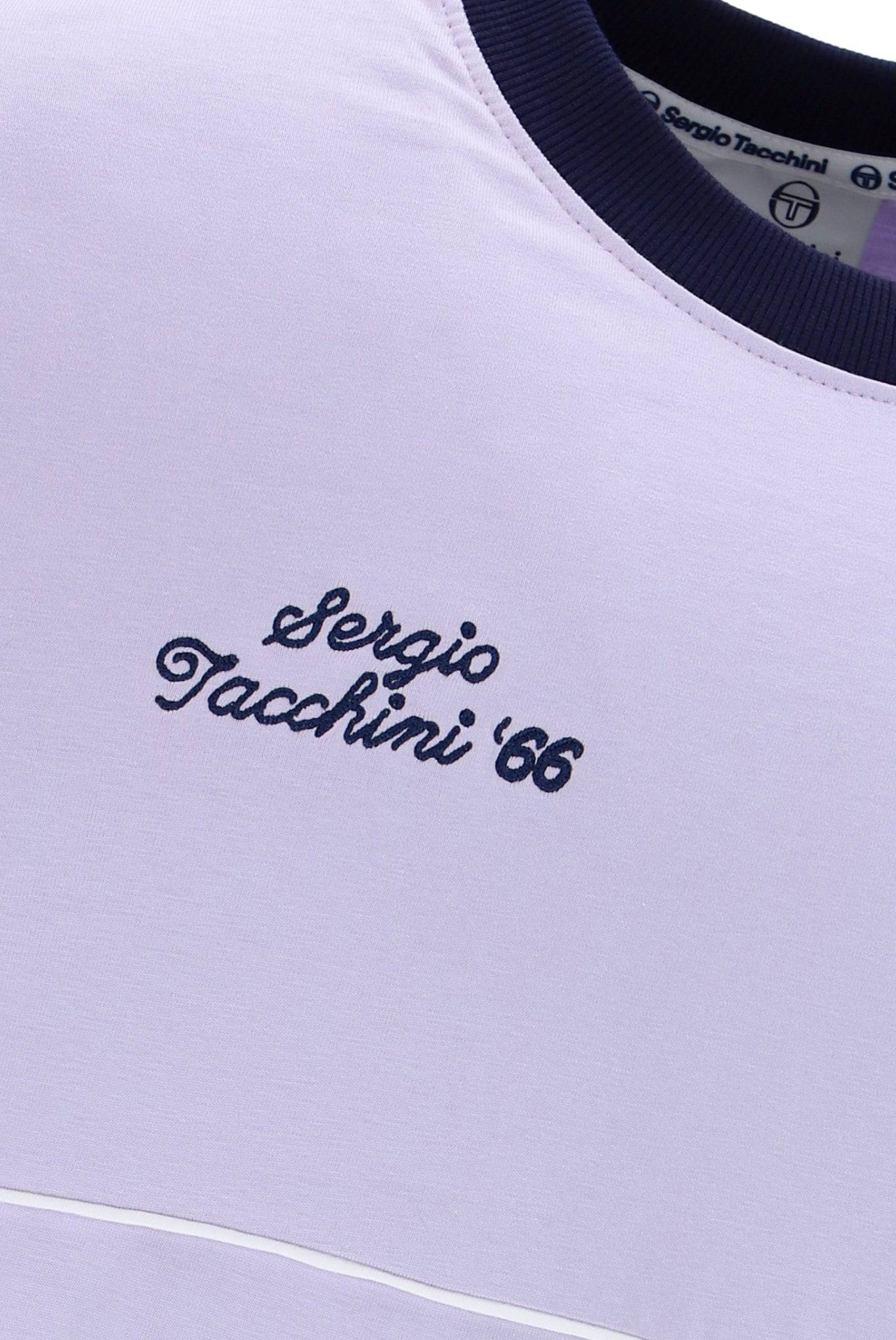 Sergio Tacchini Orion Davis Ringer T-Shirt In Thistle/Maritime Blue/White - Image 6